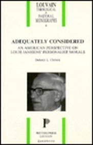Adequately Considered: An American Perspective on Louis Janssens' Personalist Morals book cover