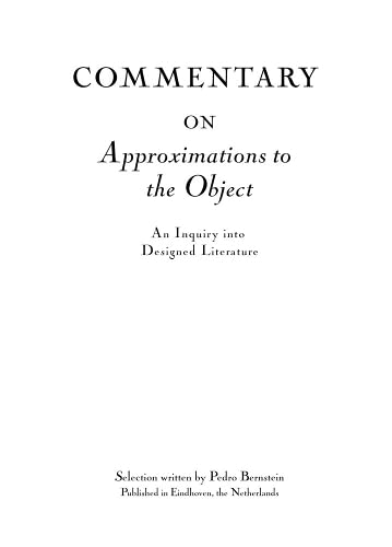 Commentary on Approximations to the Object book cover
