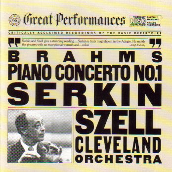 Brahms Piano Concerto 1 - Serkin Szell (CBS Great Performances) book cover