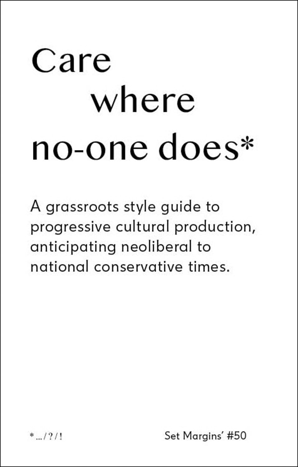 Care Where No-one Does book cover