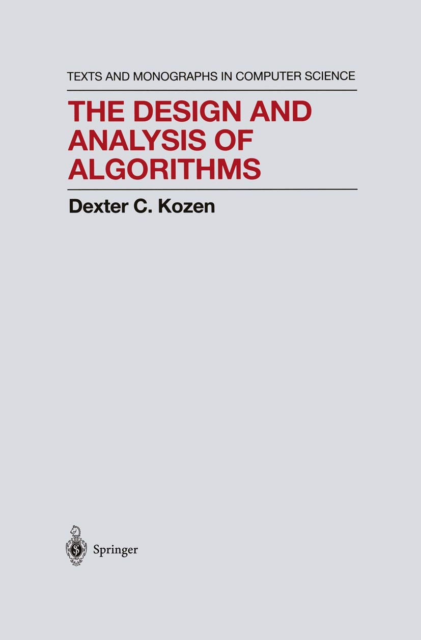 Design and Analysis of Algorithms (1992) book cover