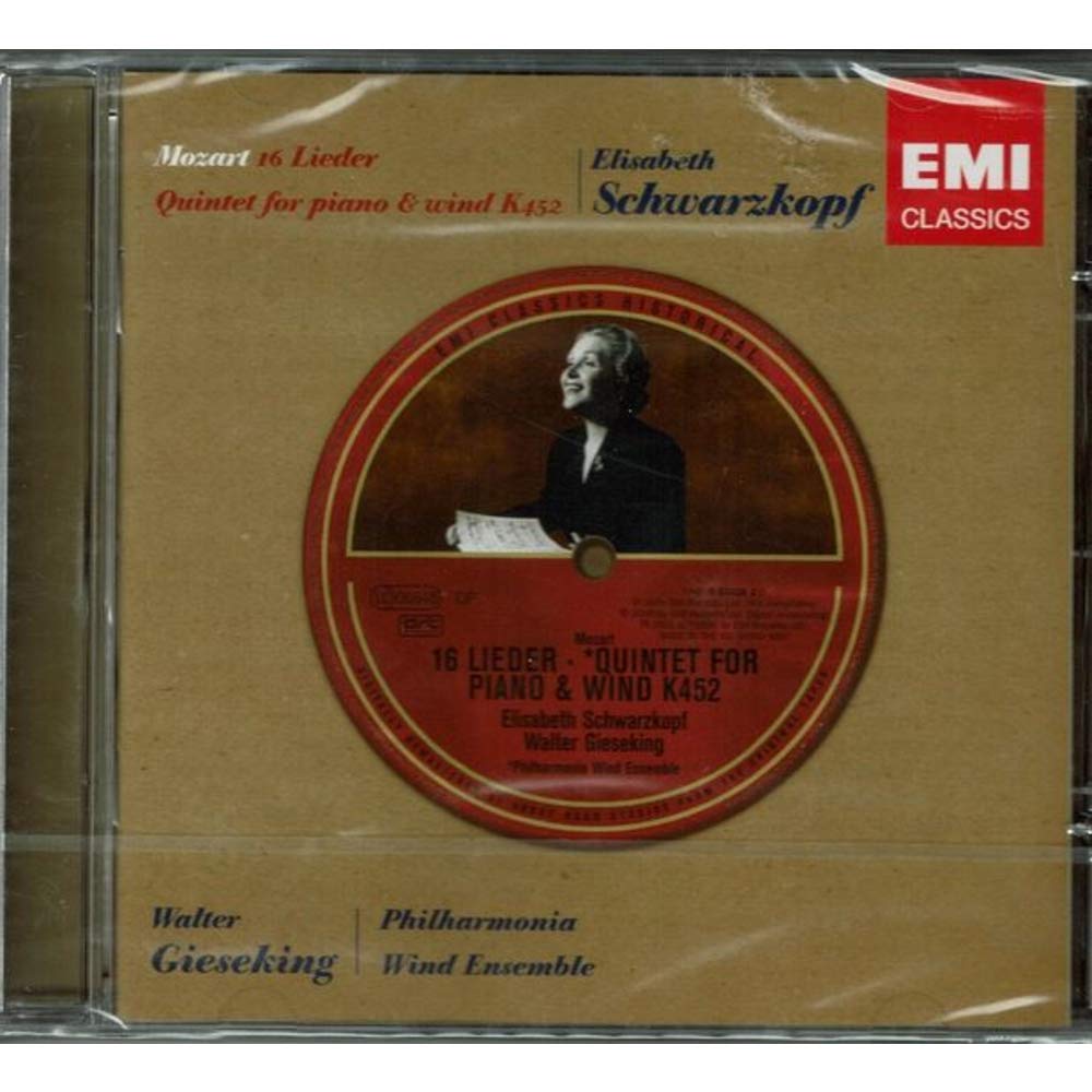 Mozart: 16 Lieder / Quintet for Piano & Wind Instruments, K.452 ~ Schwarzkopf book cover