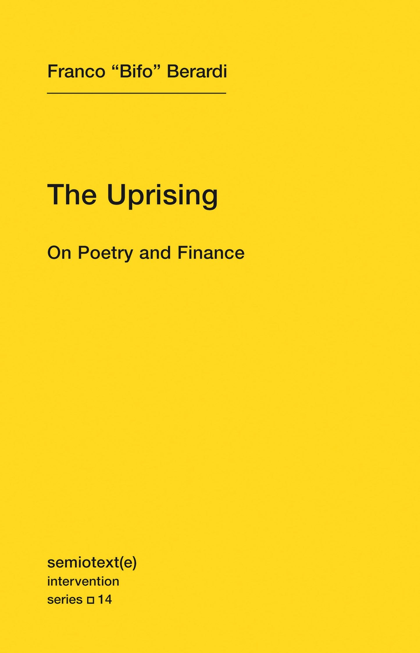 Uprising: On Poetry and Finance book cover