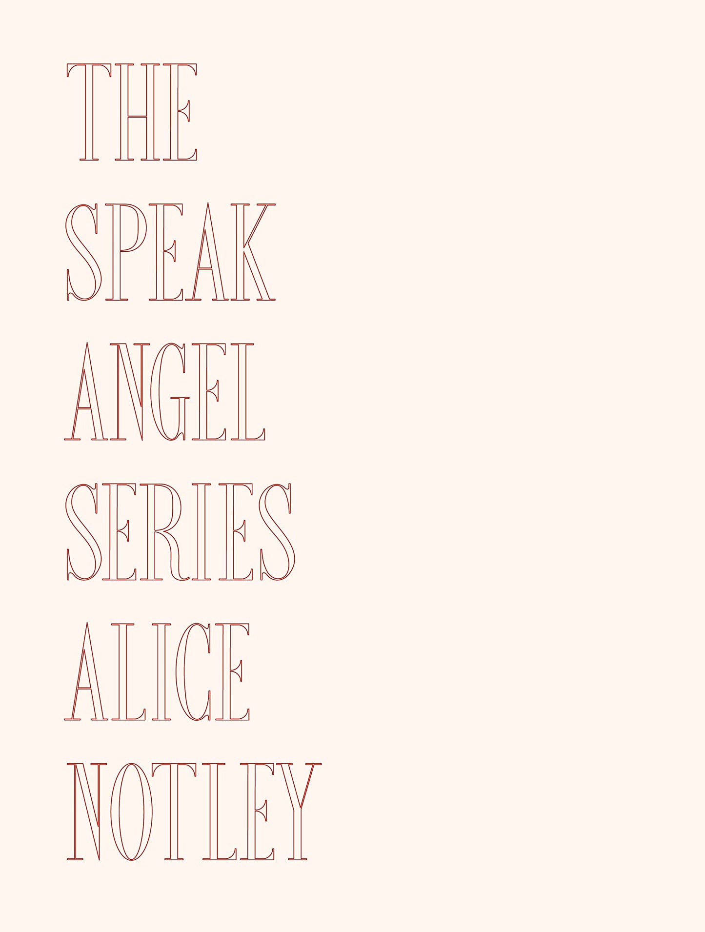 Speak Angel Series book cover