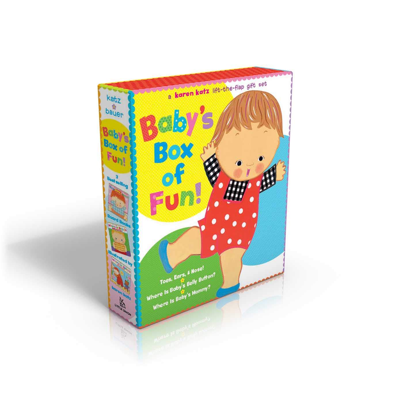Baby's Box of Fun: A Karen Katz Lift-The-Flap Gift Set: Toes, Ears, & Nose!/Where Is Baby's Belly Button?/Where Is Baby's Mommy? (Boxed Set) book cover