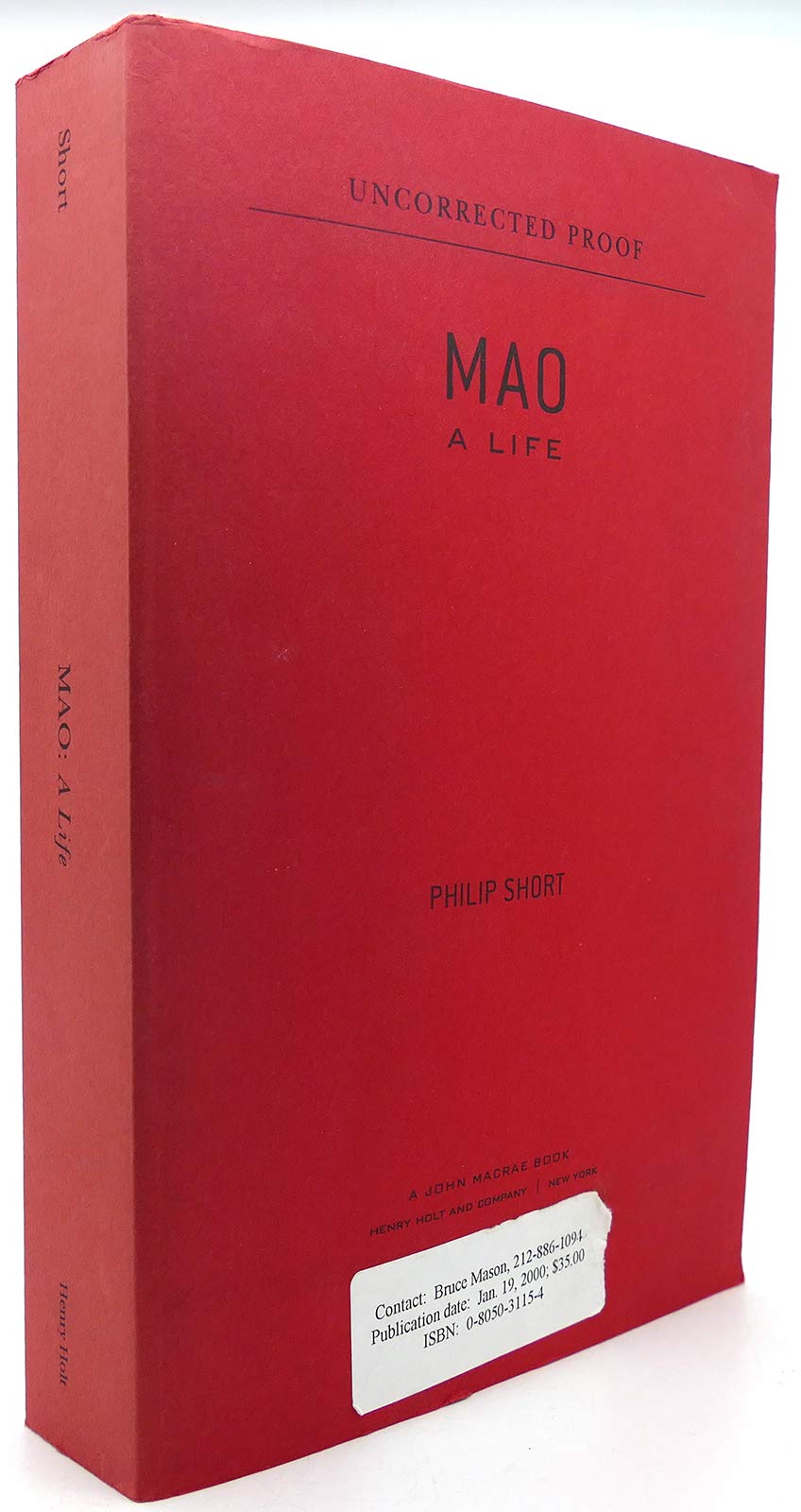 Mao: A Life (American) book cover