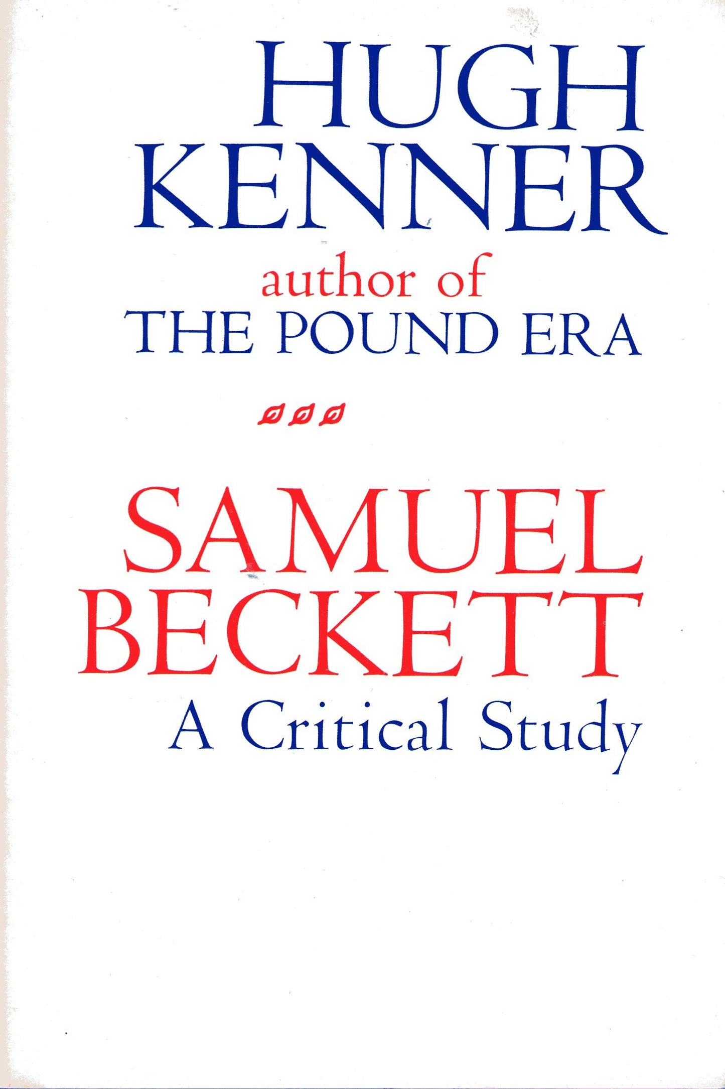 Samuel Beckett: A Critical Study book cover