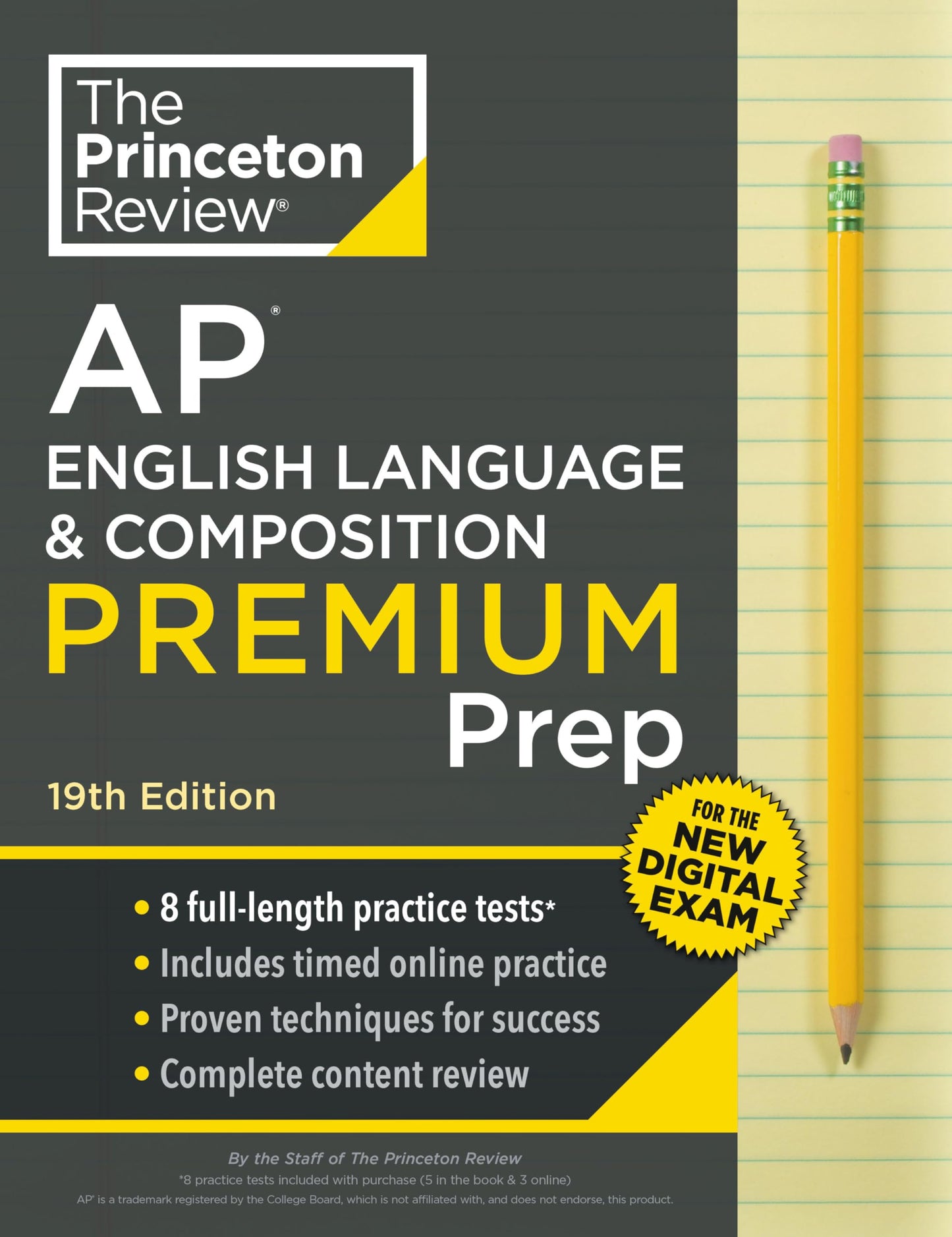 Princeton Review AP English Language & Composition Premium Prep, 19th Edition: 8 Practice Tests + Digital Practice Online + Content Review book cover