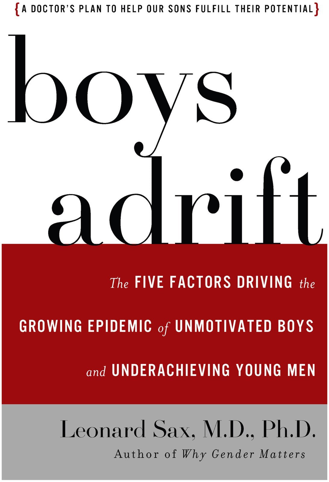 Boys Adrift: The Five Factors Driving the Growing Epidemic of Unmotivated Boys and Underachieving Young Men book cover