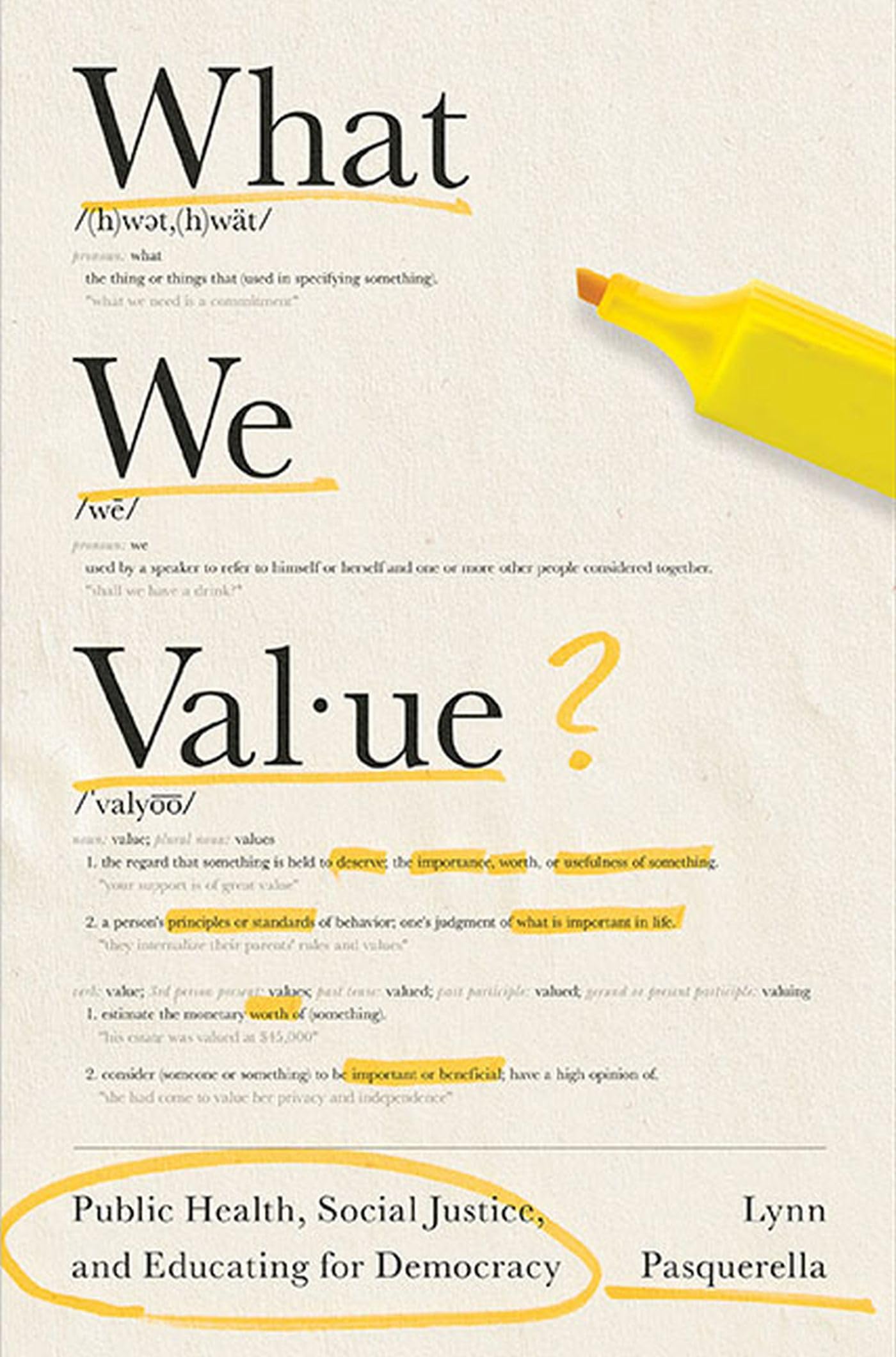 What We Value: Public Health, Social Justice, and Educating for Democracy book cover