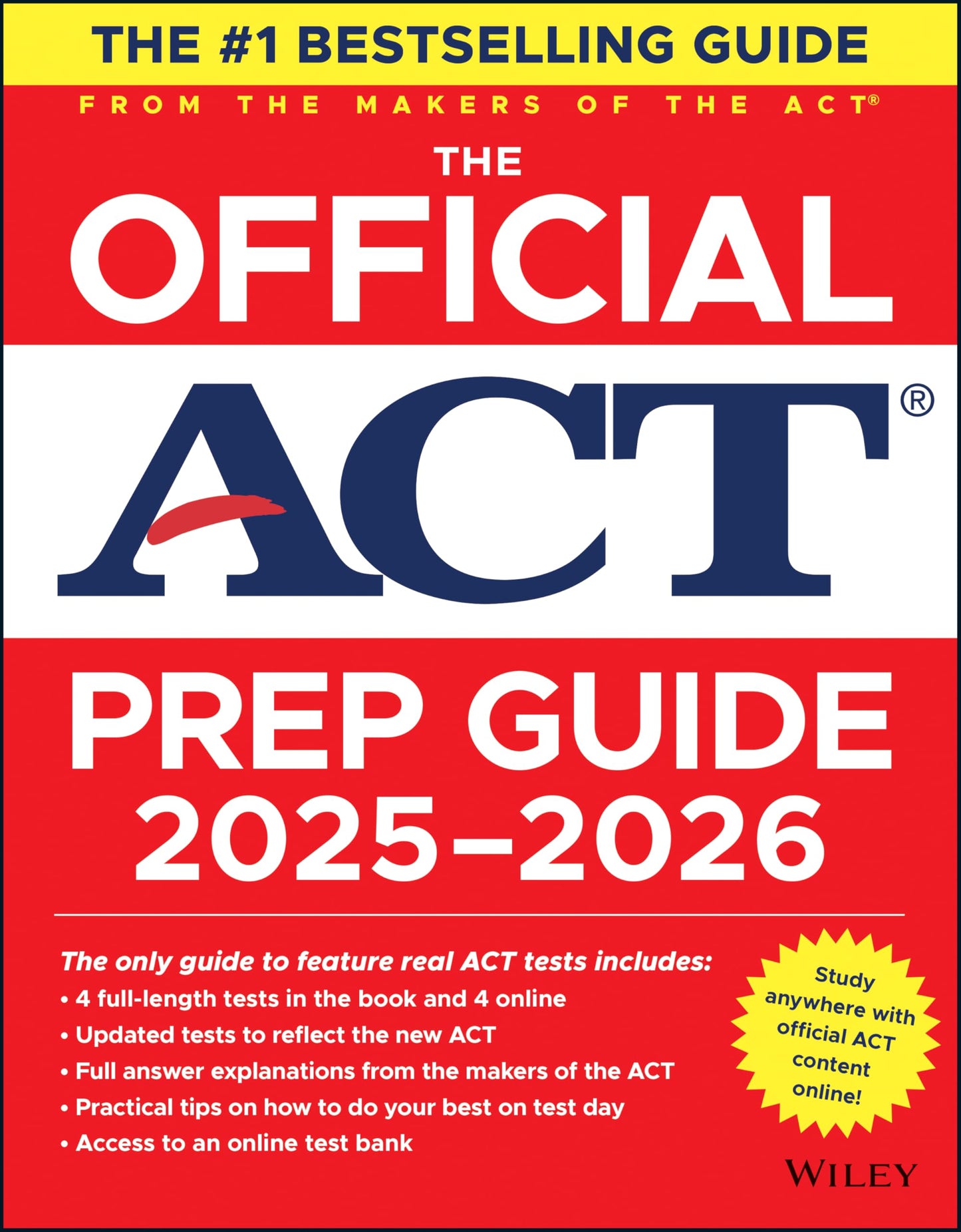 Official ACT Prep Guide 2025 - 2026: Book + Online Course book cover