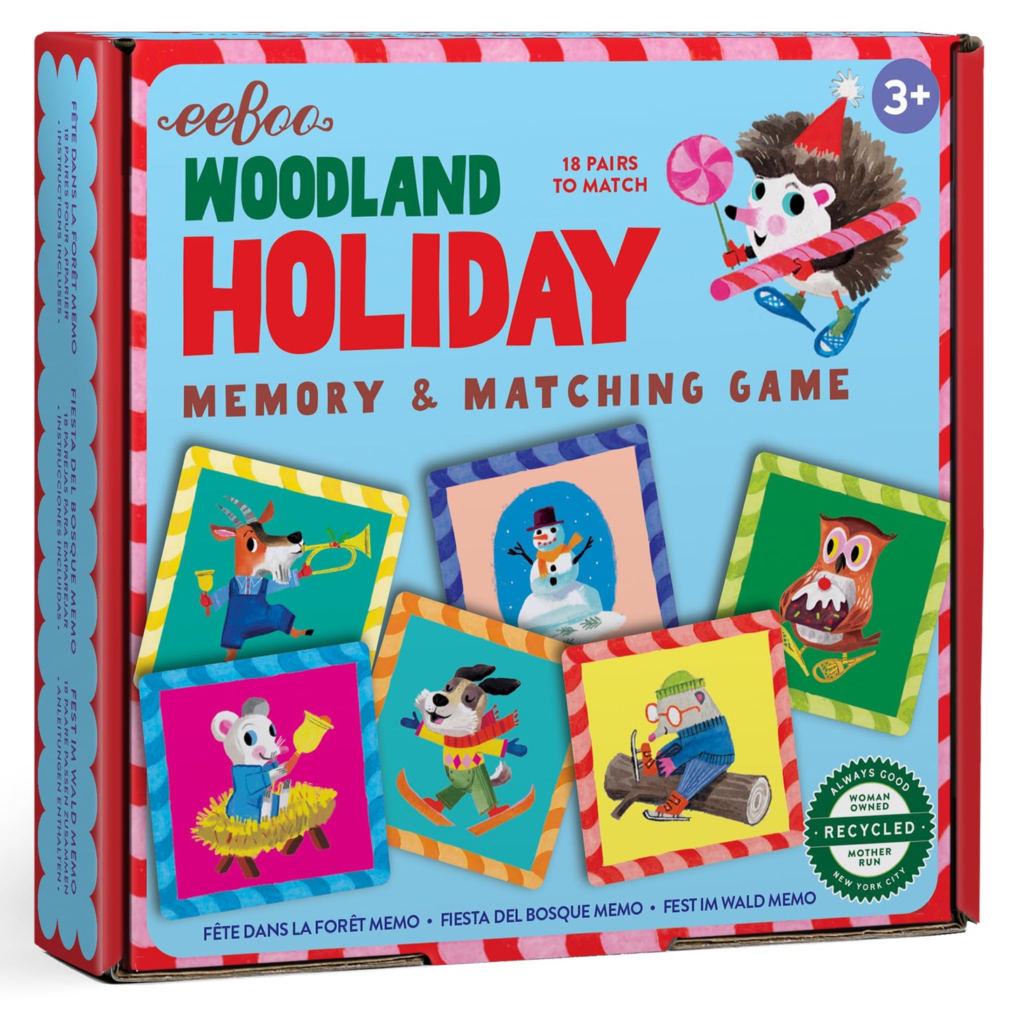 eeBoo: Memory & Matching Game: Woodland Holiday -18 Themed Matching Pairs, Educational Preschool Game, Kids Ages 3+, 1-4 Players book cover