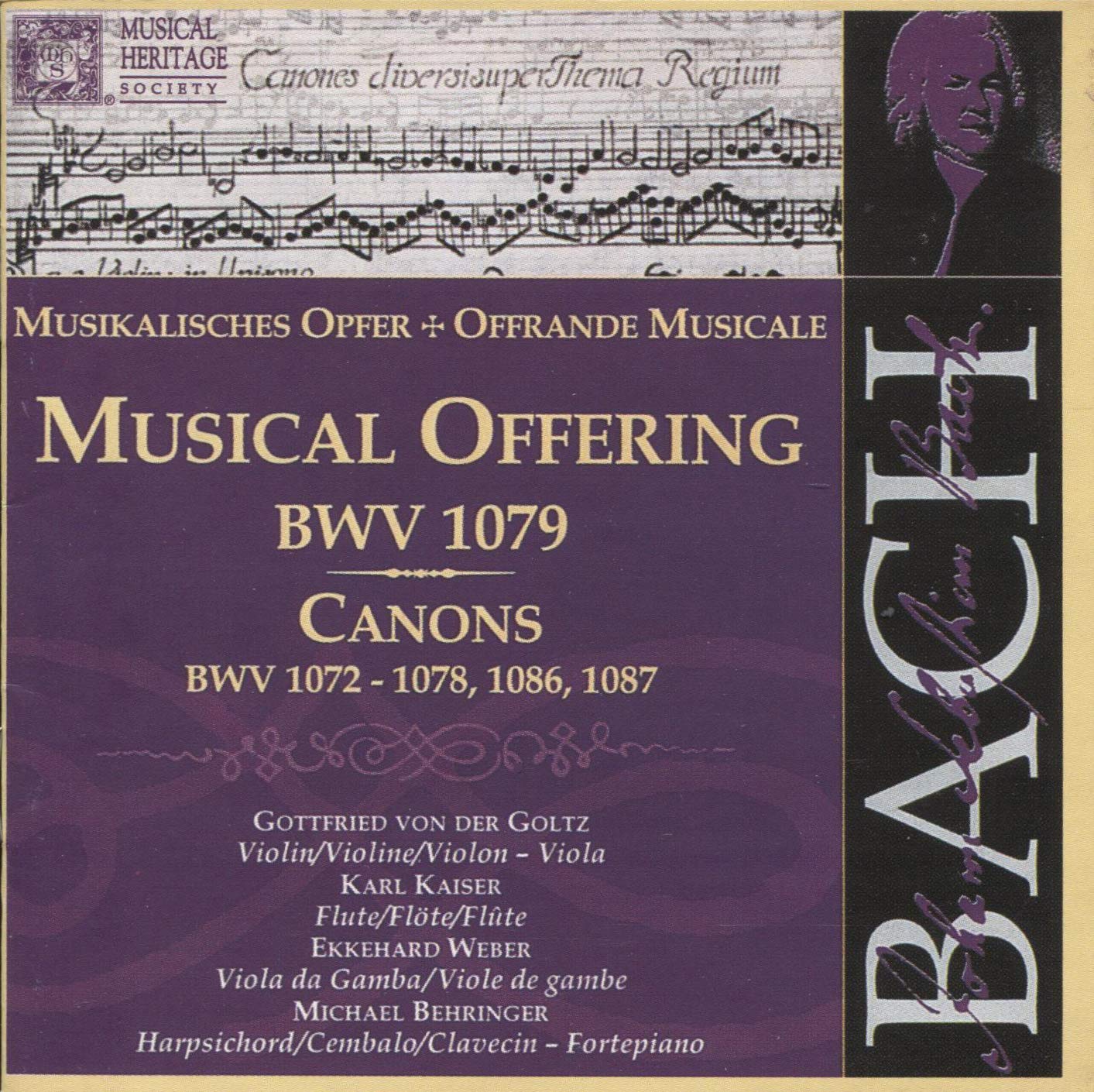 Bach: The Musical Offering, Canons BWV 1072-1078, 1086 & 1087 book cover