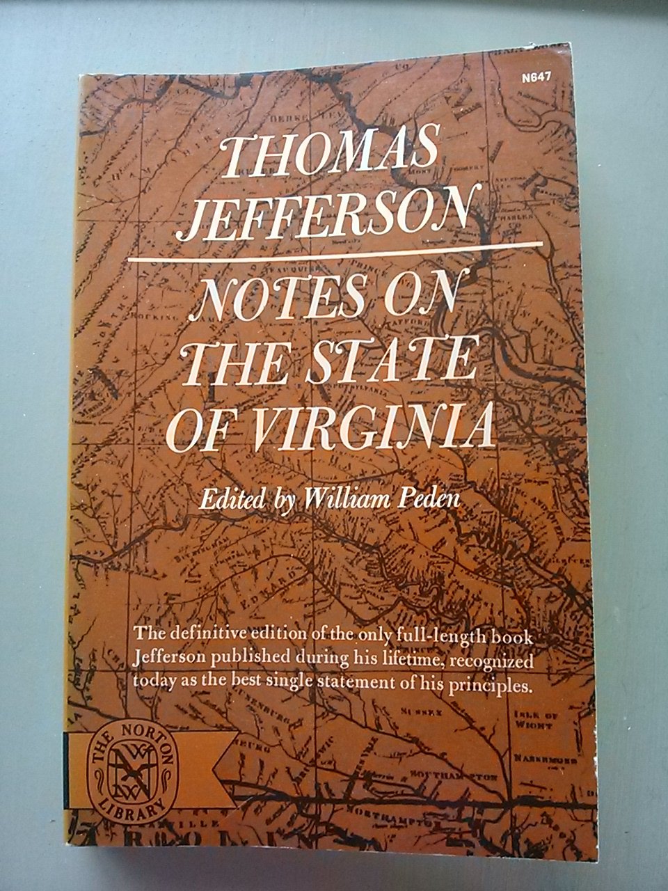Notes on the State of Virginia book cover