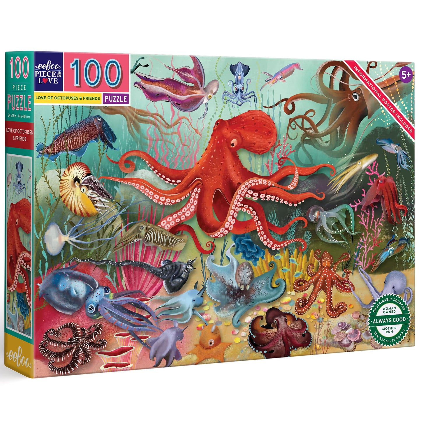 Love of Octopuses & Friends 100 Piece Puzzle book cover
