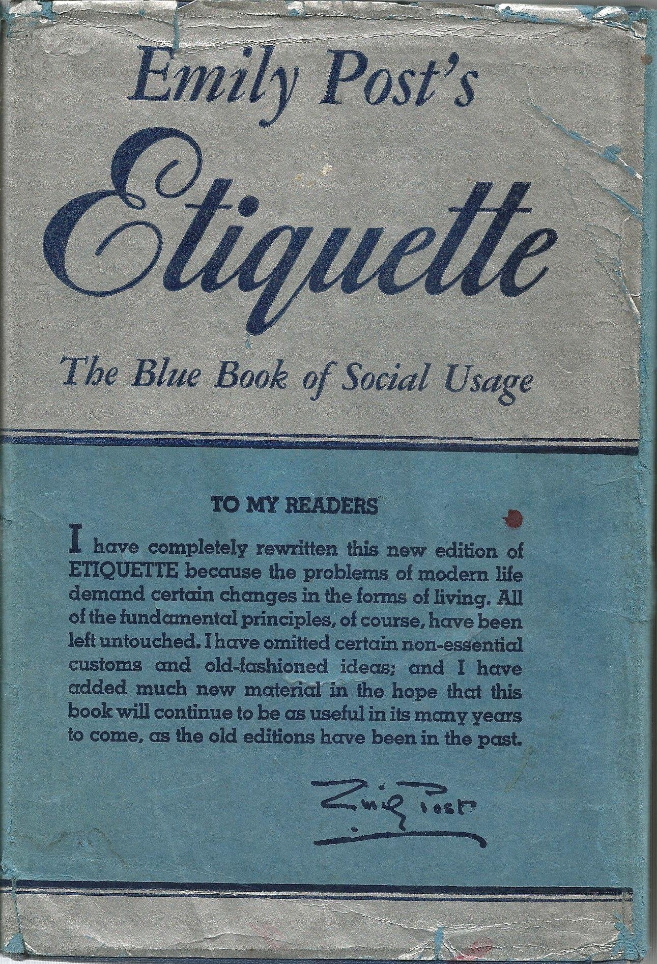 Etiquette by Emily Post book cover