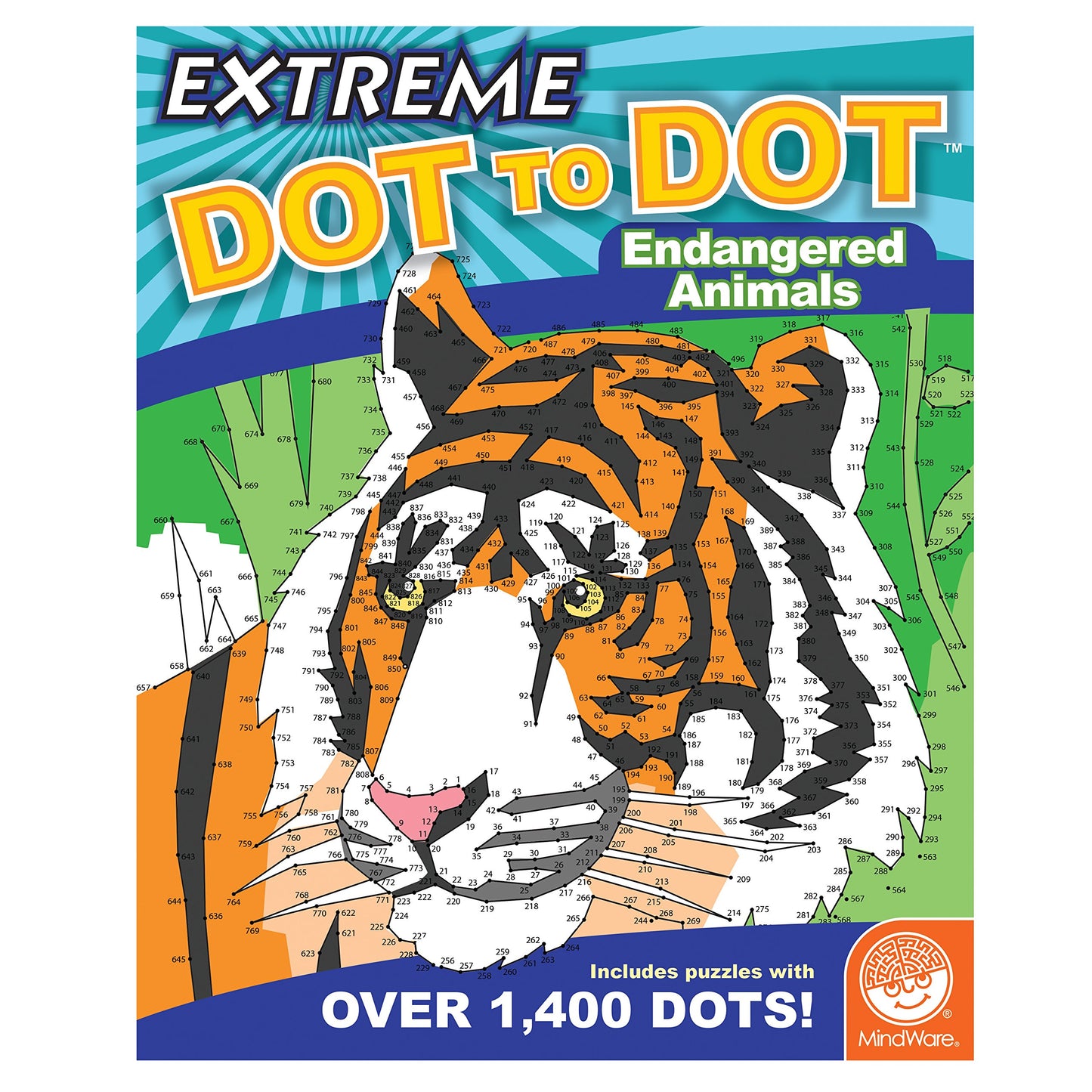 MindWare Extreme Dot to Dot Coloring: Endangered Animals book cover