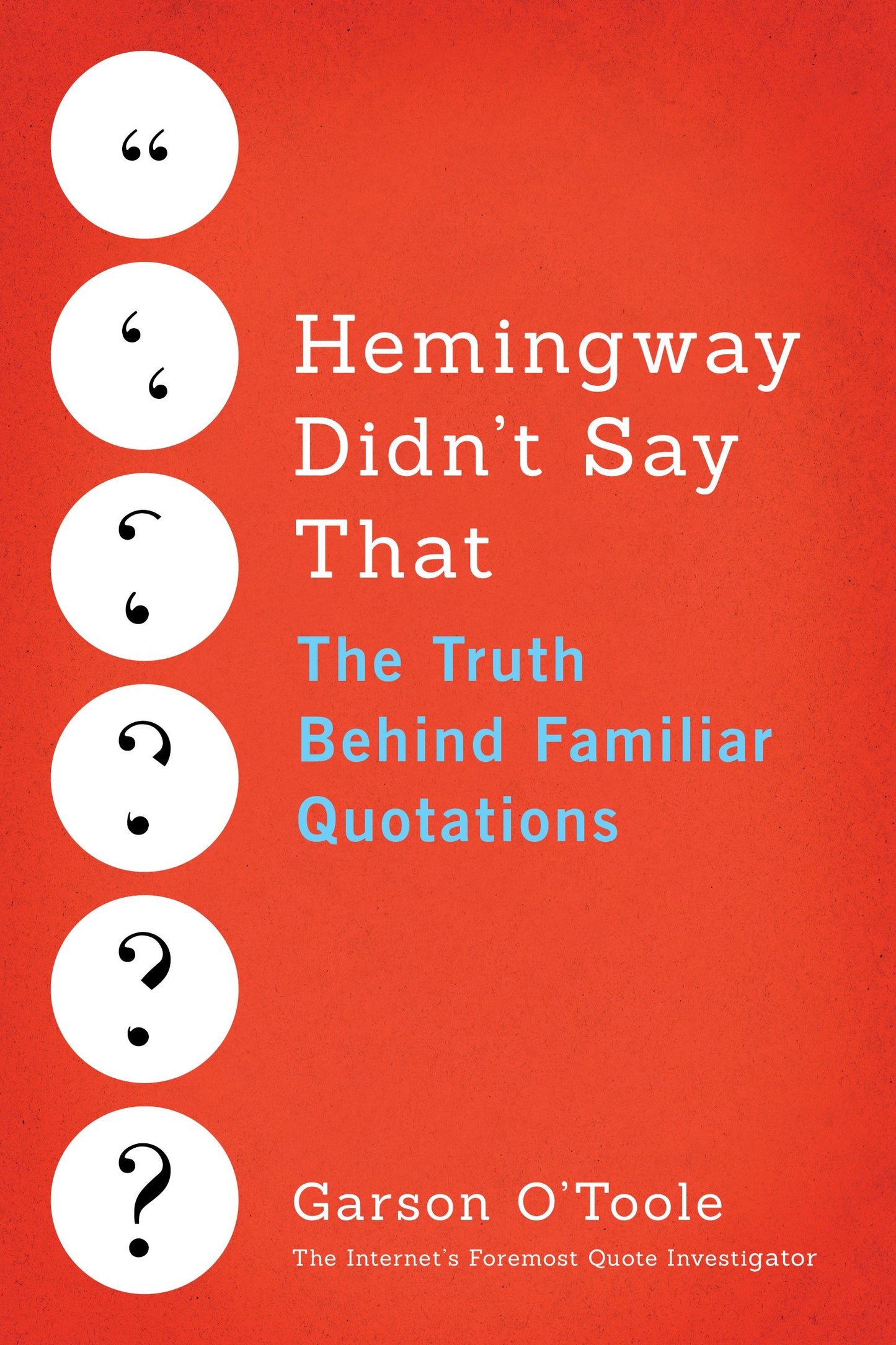 Hemingway Didn't Say That: The Truth Behind Familiar Quotations book cover