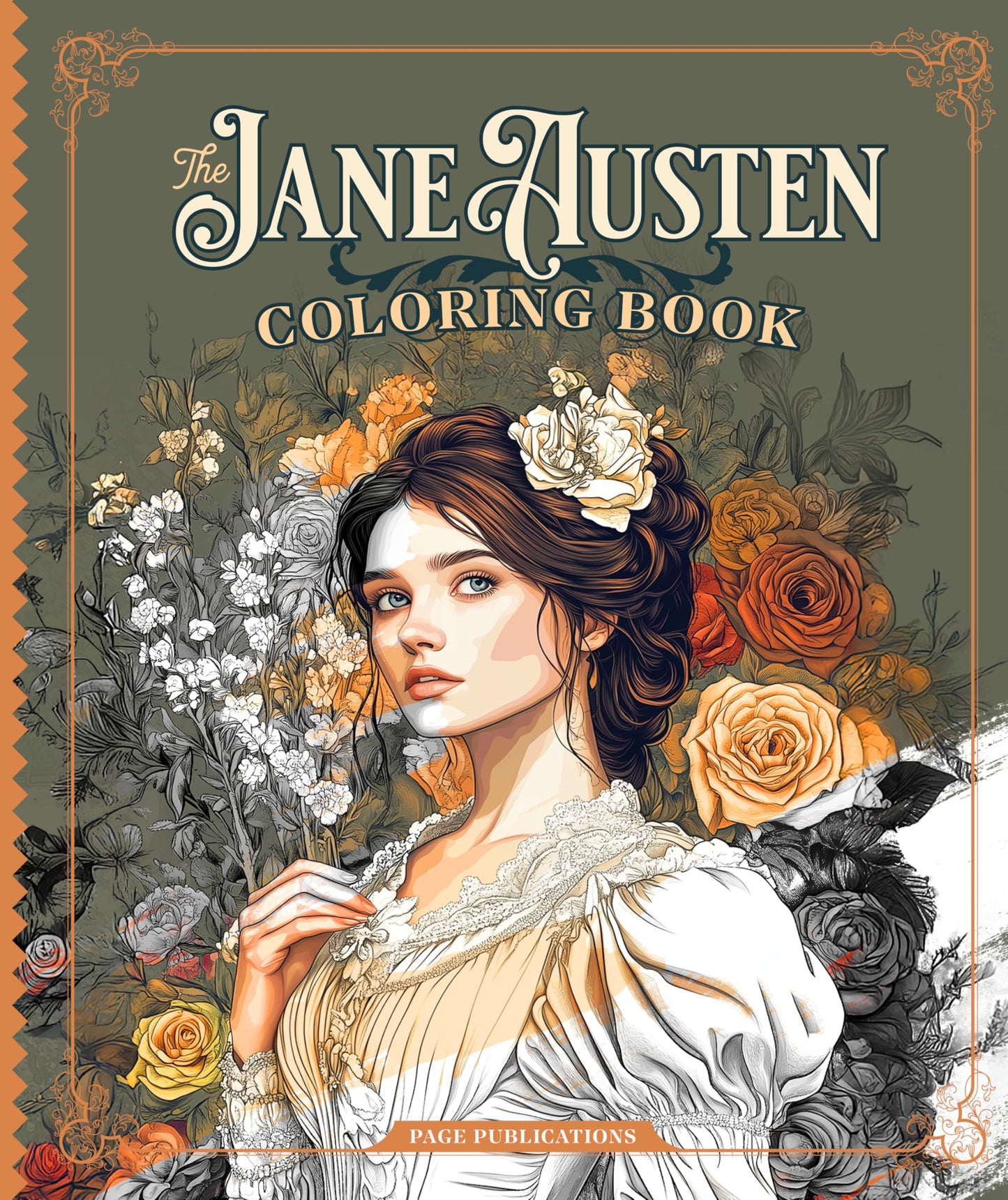 The Jane Austen Coloring Book (Classic Literature Coloring Series): Romantic Regency Scenes, Fashion, and Quotes to Inspire book cover