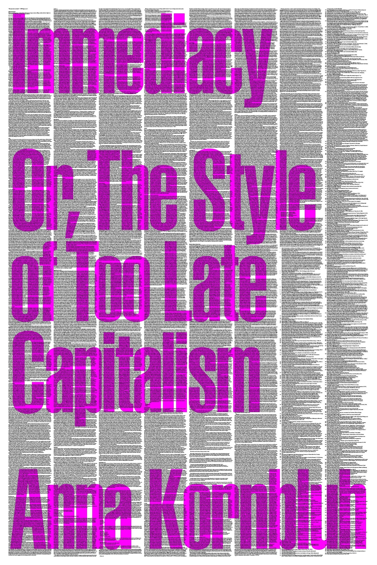 Immediacy: Or, the Style of Too Late Capitalism book cover