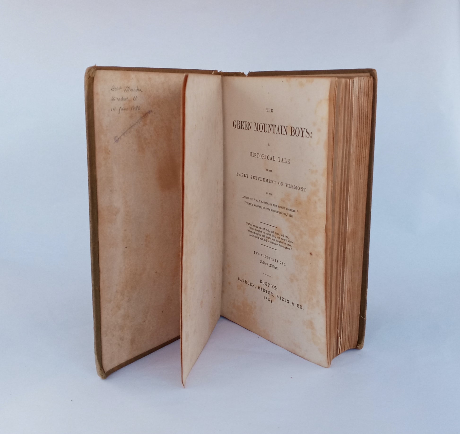 The Green Mountain Boys: A Historical Tale of the Early Settlement of Vermont book cover