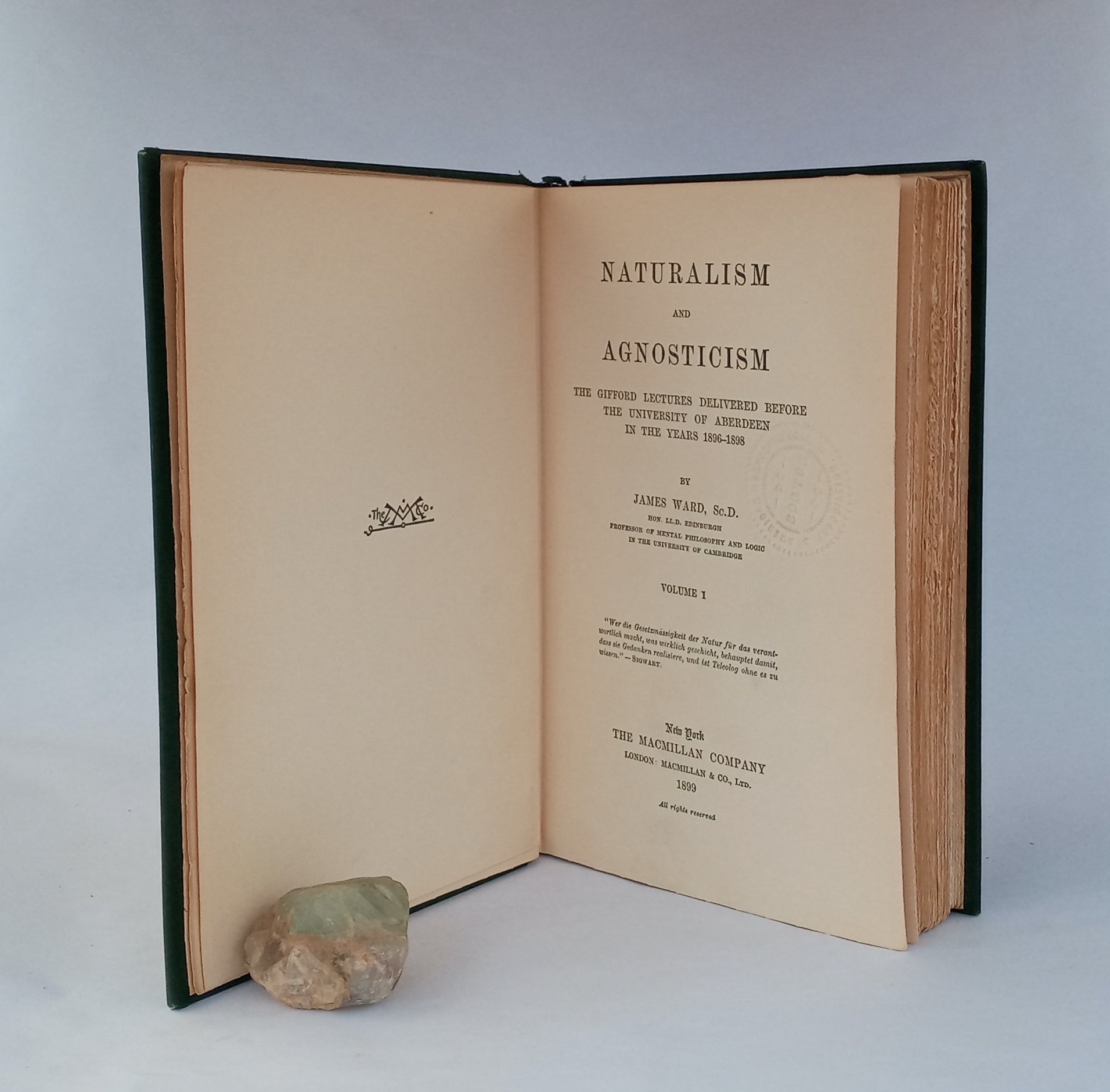 Naturalism and Agnosticism: The Gifford Lectures Delivered Before the University of Aberdeen in the Years 1896-1898, vol. 1 book cover