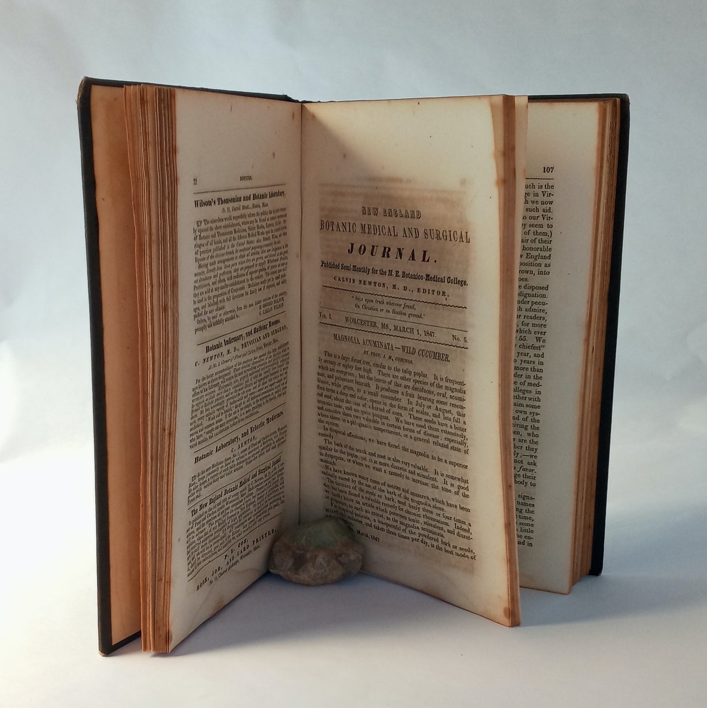 The New England Botanic Medical and Surgical Journal, Volume I book cover