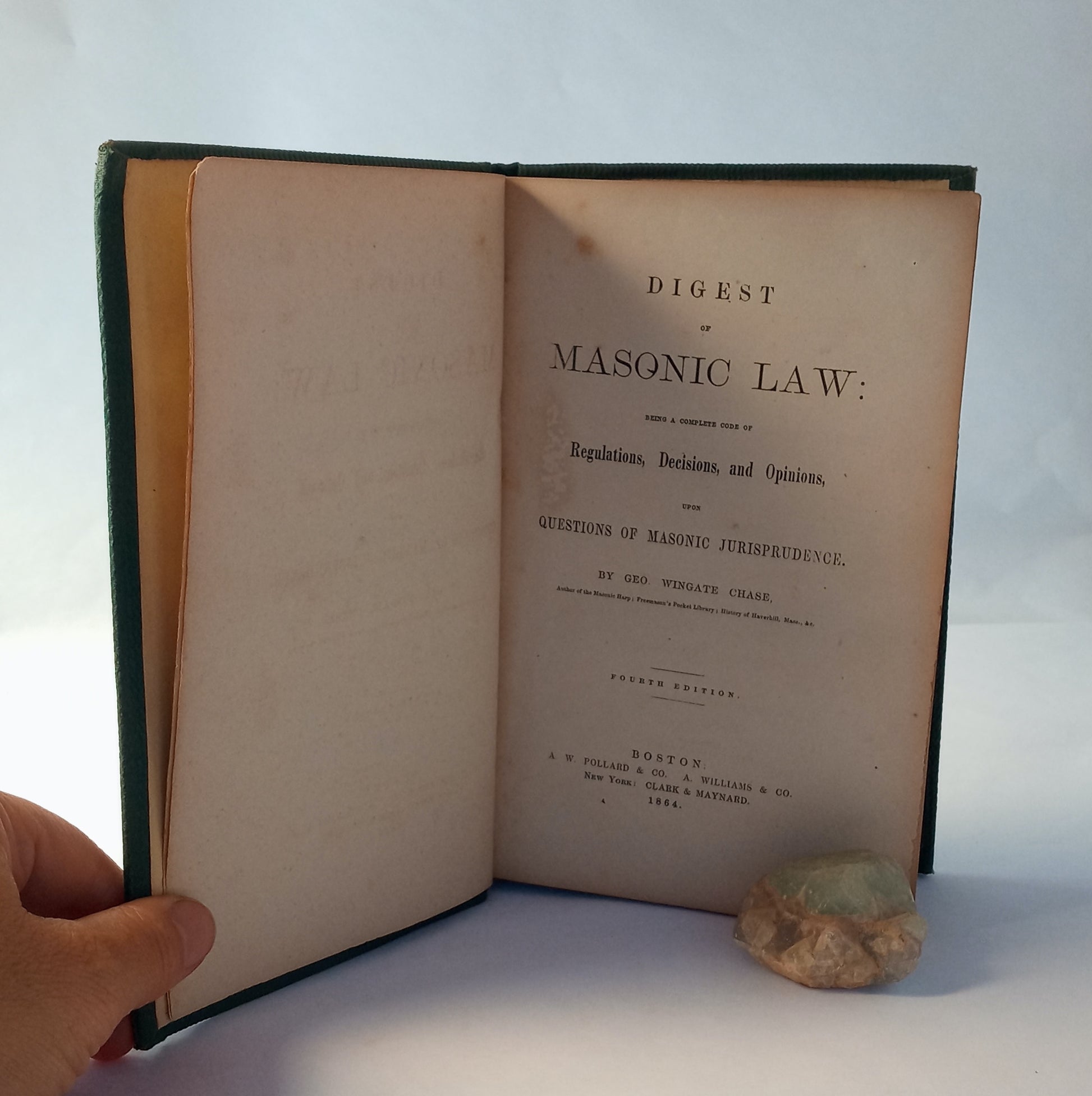 Digest of Masonic Law: being a complete code of regulations, decisions, and opinions upon questions of Masonic jurisprudence. book cover