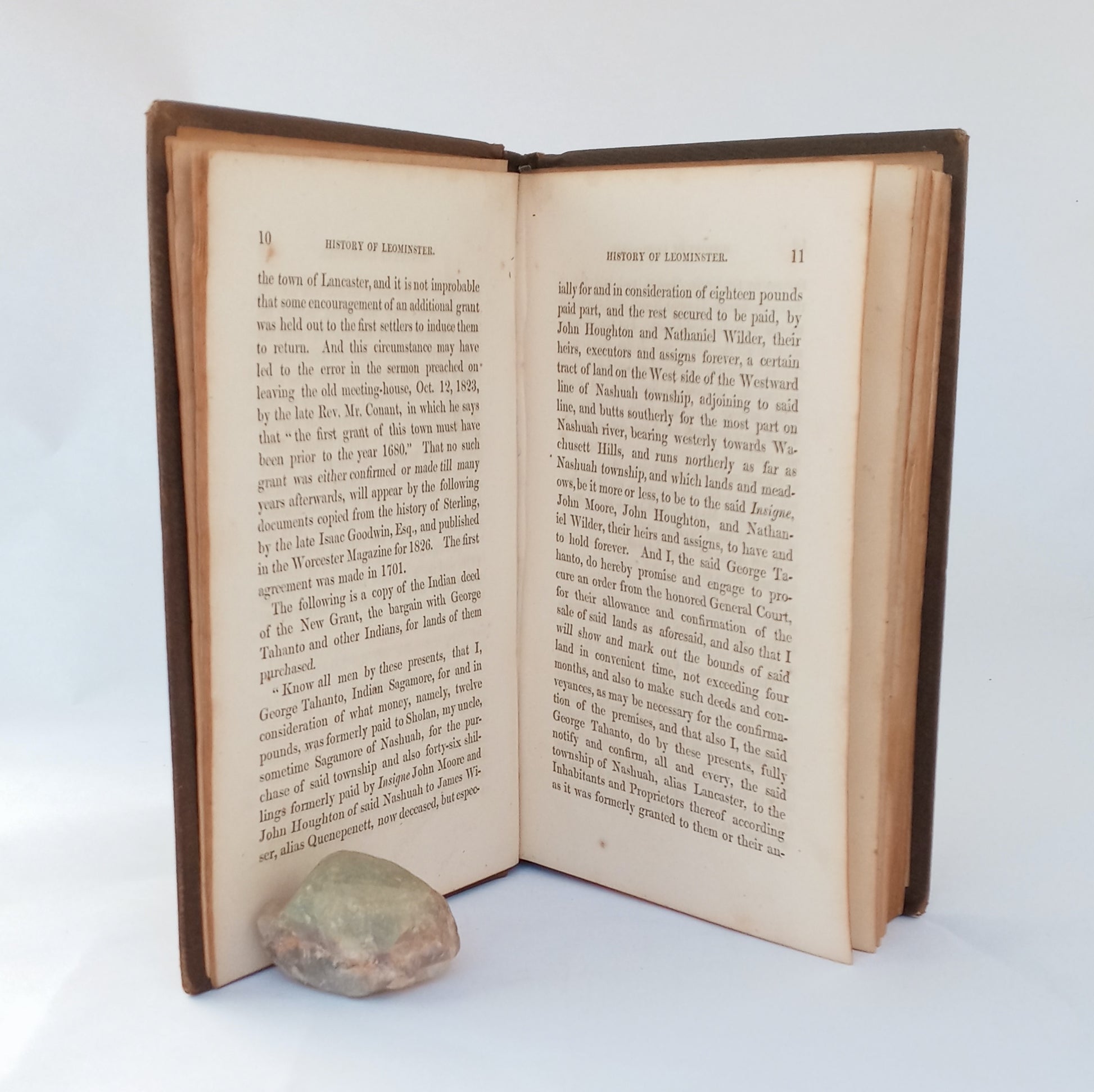 The History of Leominster, or the Northern Half of the Lancaster New or Additional Grant, from June 26, 1701, the date of the deed from George Tahanto, Indian Sagamore, to July 4, 1852. book cover