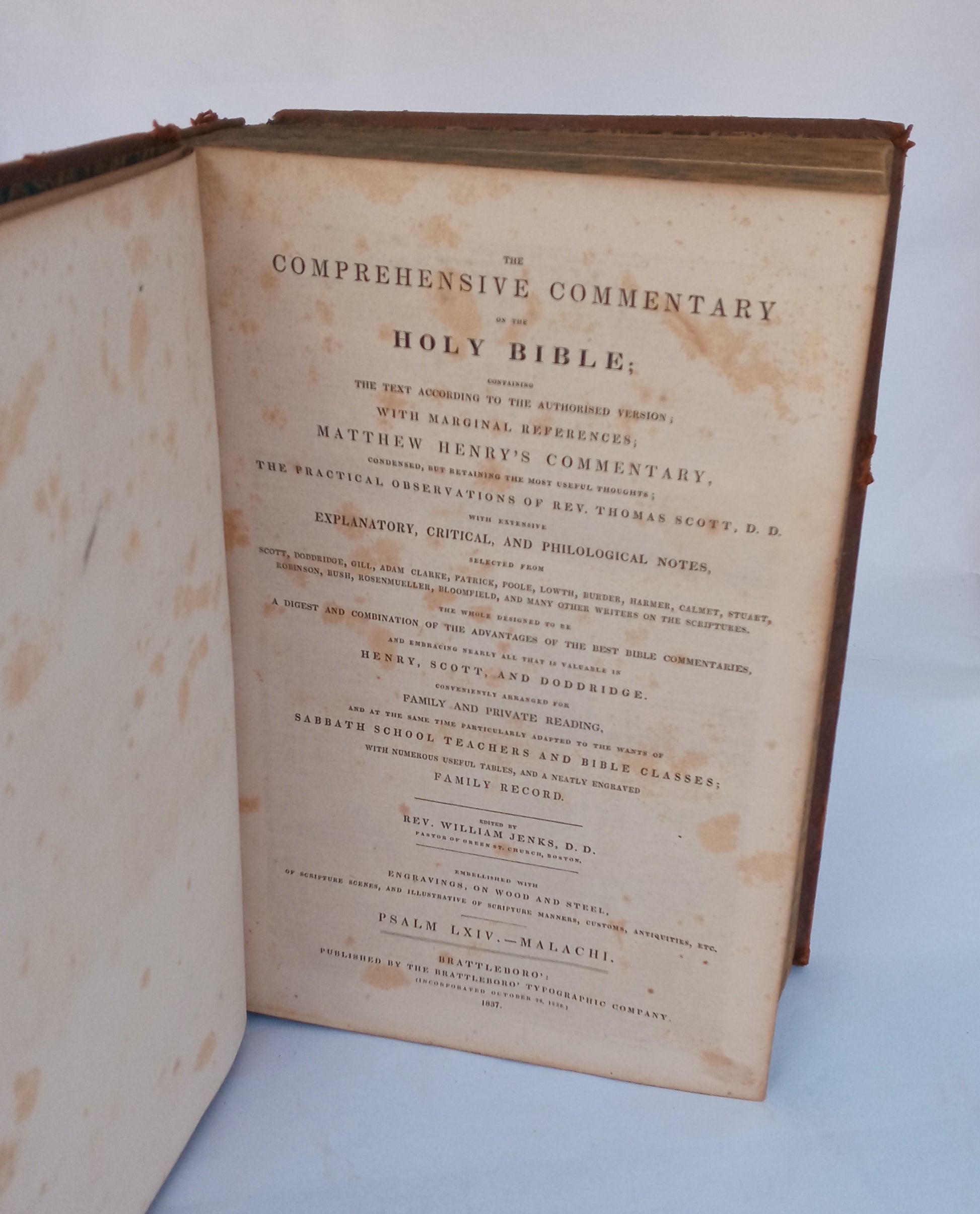 The Comprehensive Commentary on the Holy Bible; the text according to the authorized version; with marginal references; Matthew Henry's commentary, condensed but retaining the most useful thoughts; the practical observations of Rev. Thomas Scott, D.D., vo
