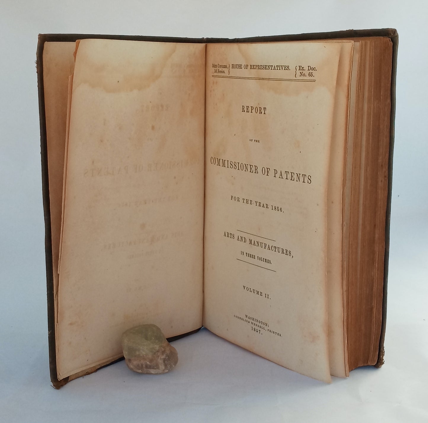Report of the Commissioner of Patents for the year 1856. Arts and Manufacturers, in Three Volumes, Volume II. book cover