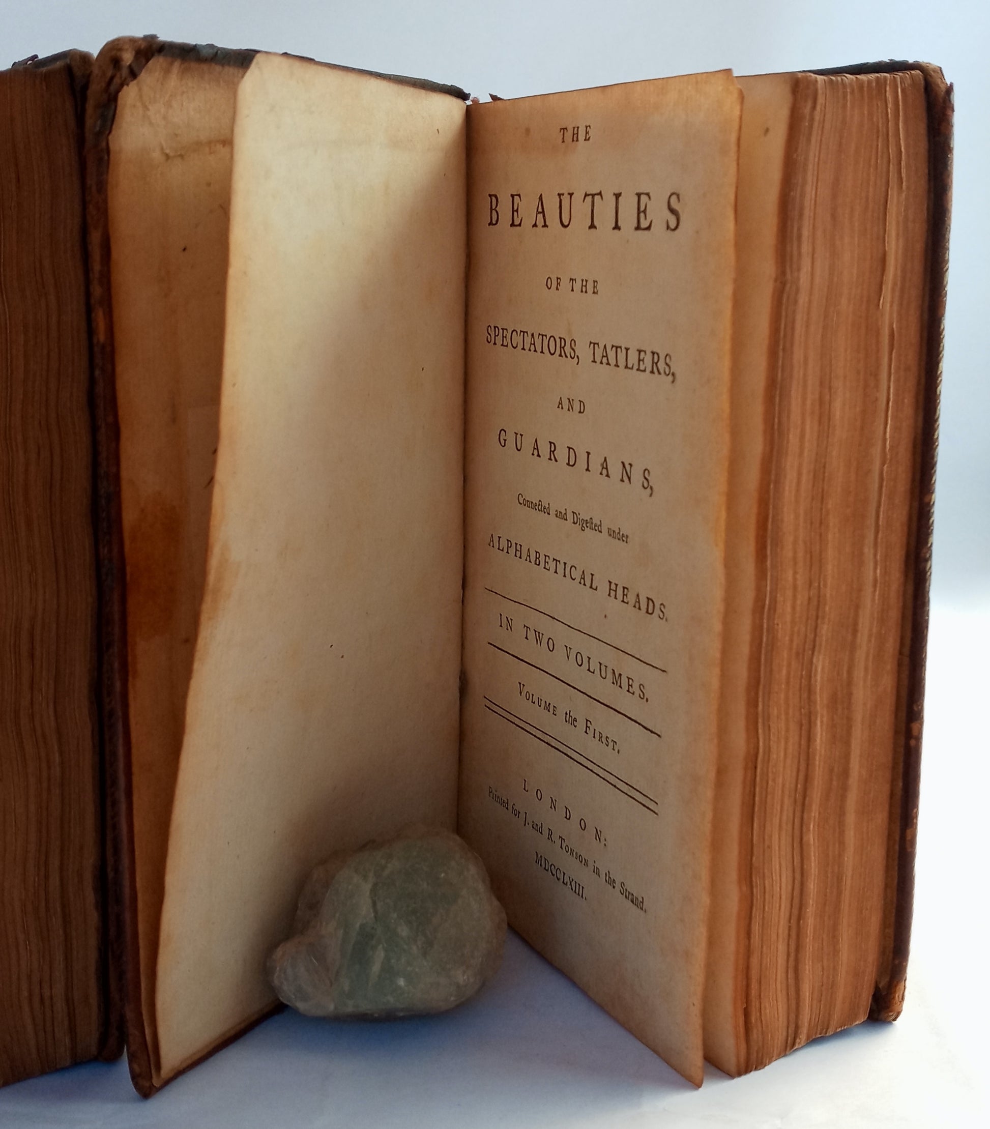The Beauties of the Spectators, Tatlers, and Guardians, connected and digested under alphabetical heads. In two volumes. Volumes the first, and the second (I and II). book cover