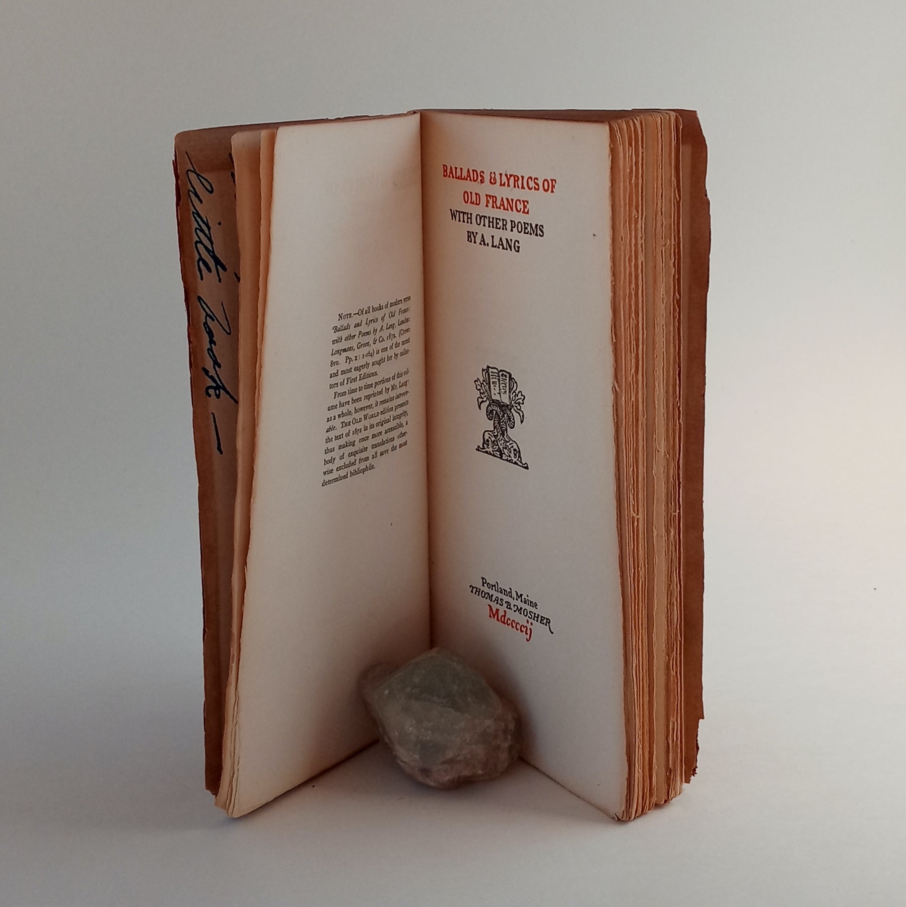 Ballads & Lyrics of Old France, with other poems by A. Lang book cover