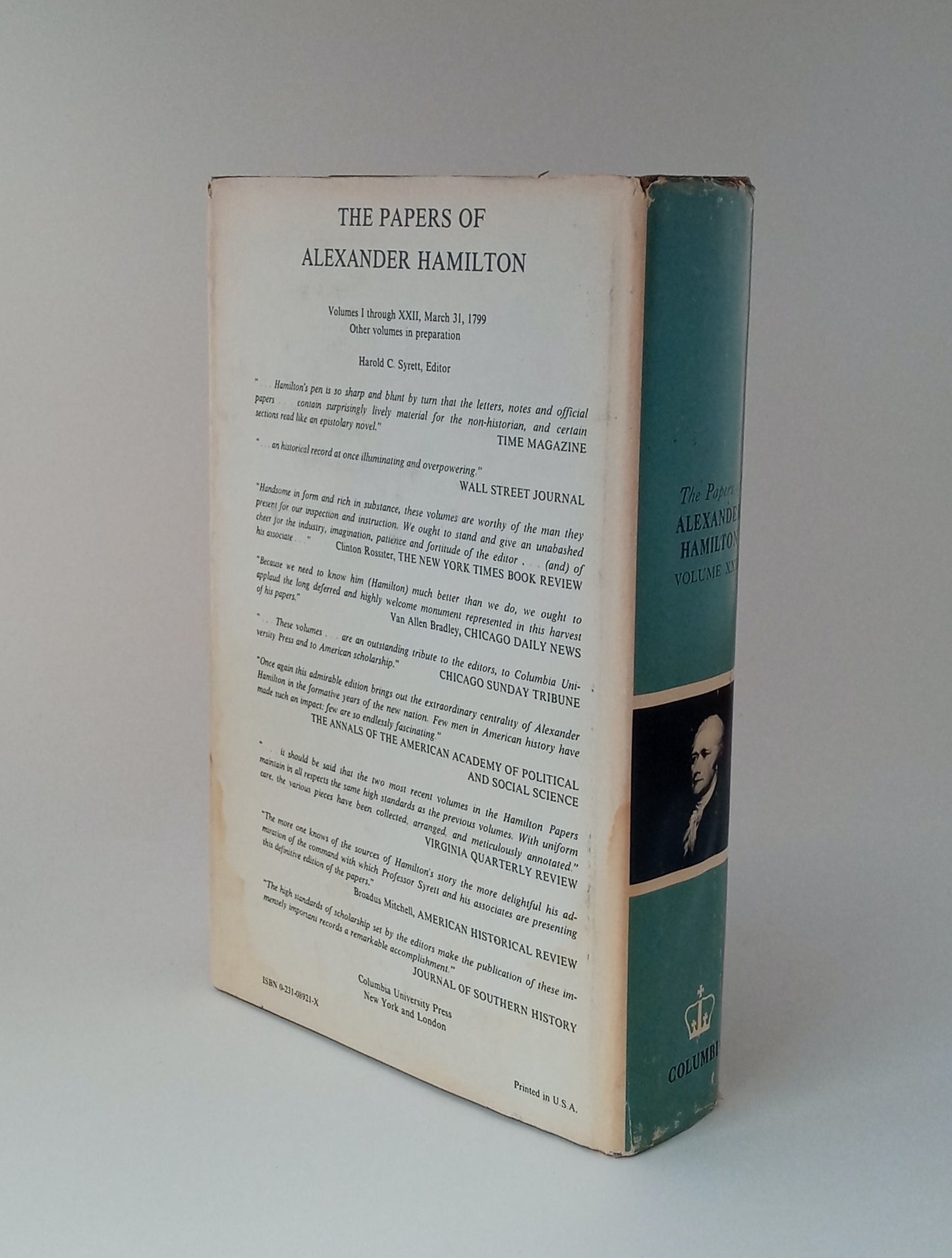 The Papers of Alexander Hamilton, Volume XXII: July 1798-March 1799 book cover
