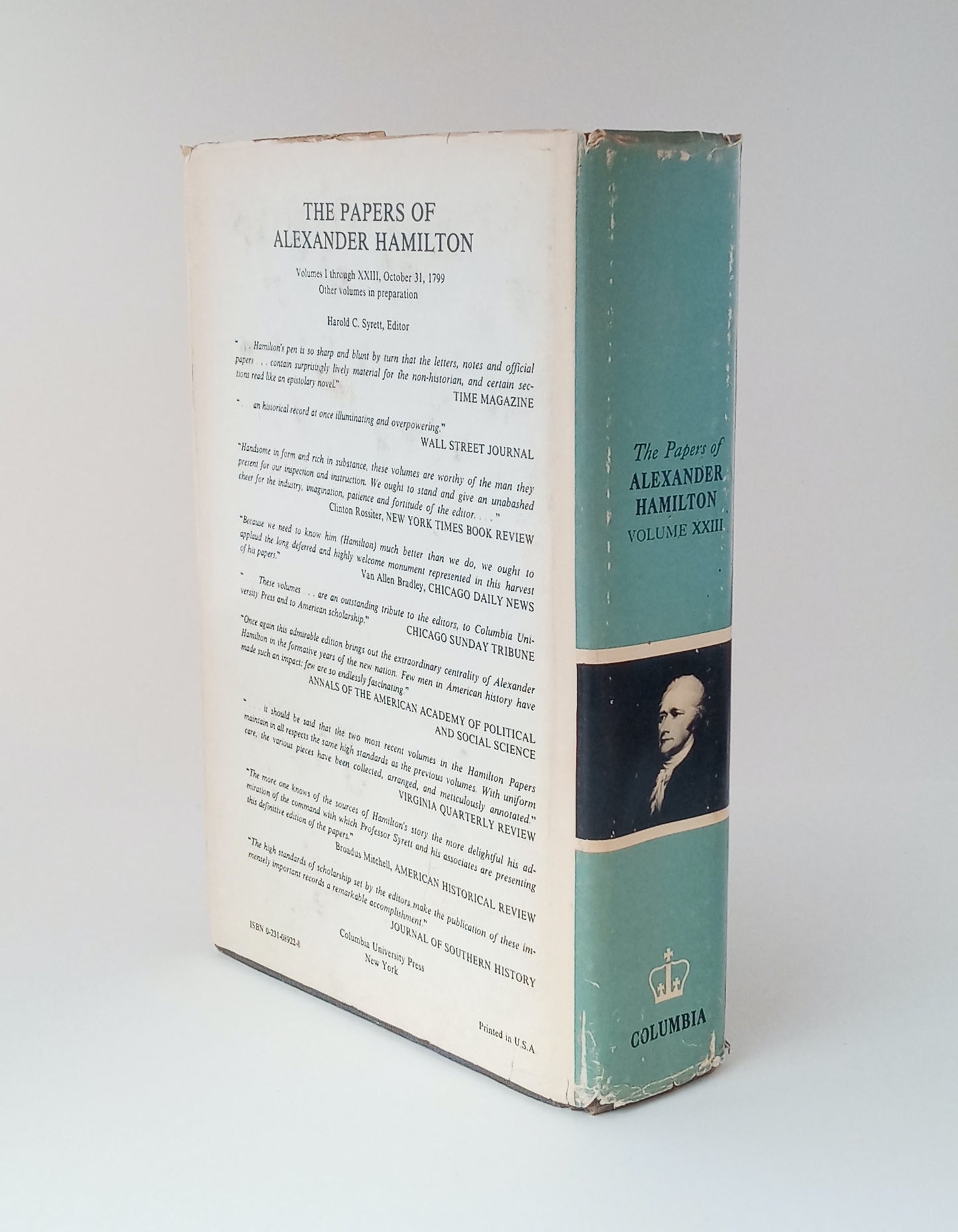 The Papers of Alexander Hamilton, Volume XXIII: April 1-October 31, 1799 book cover