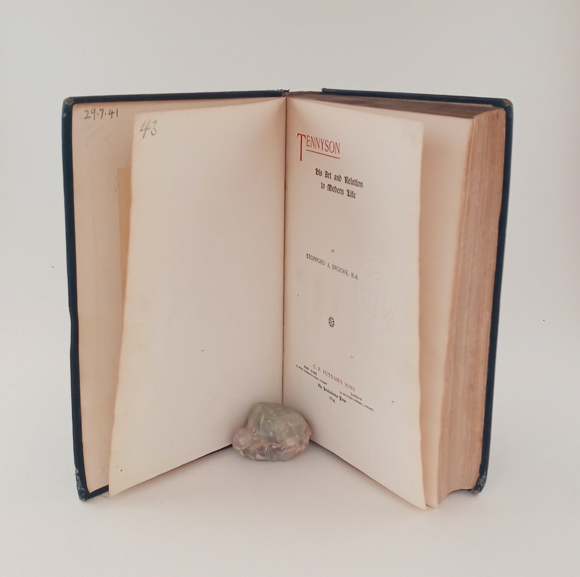 Tennyson: His Art and His Relation to Modern Life book cover