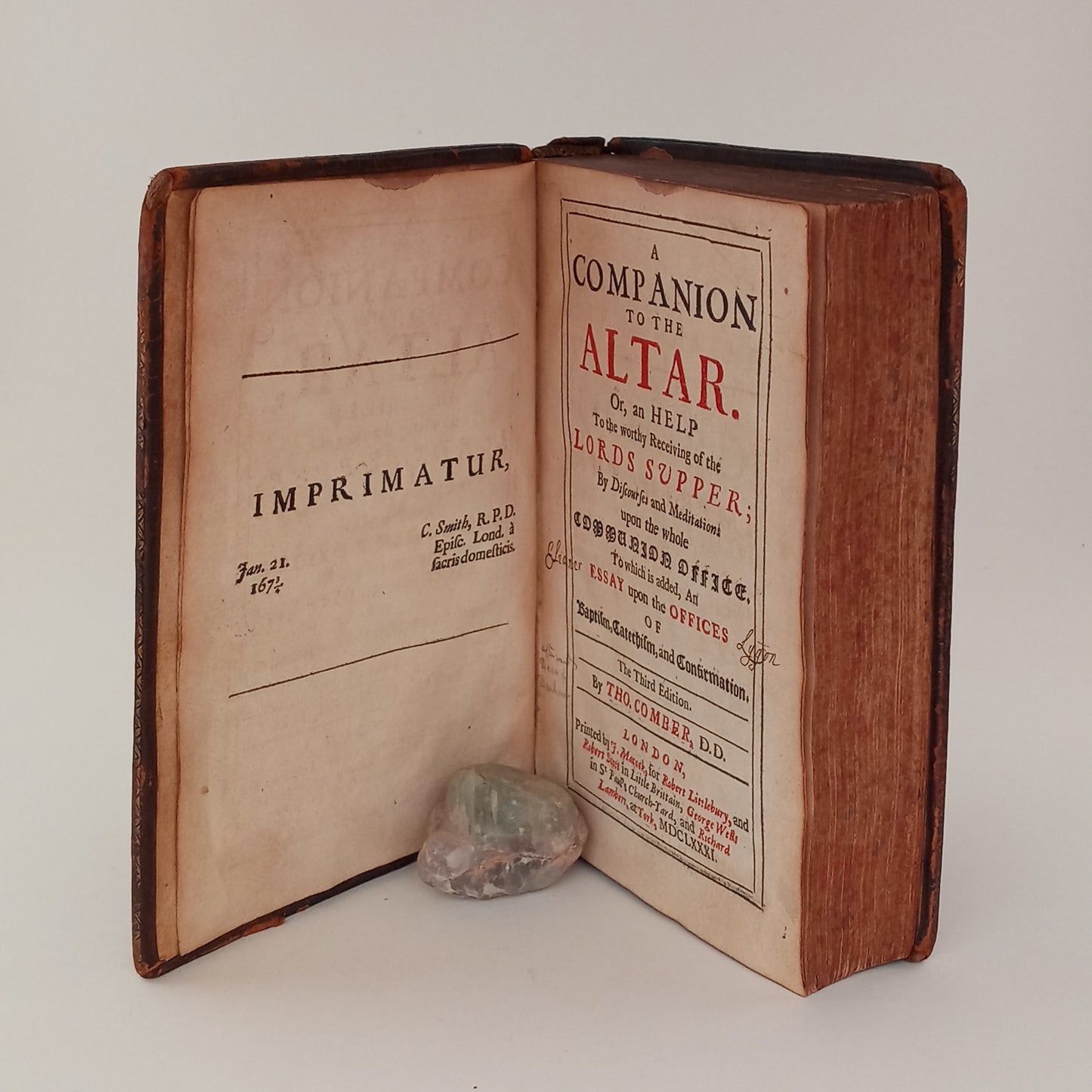 A Companion to the Altar. Or, an Help to the Worthy Receiving of the Lord's Supper; by Discourses and Meditations upon the Whole Communion Office. To which is added, an Essay upon the Offices of Baptism, Catechism, and Confirmation. book cover