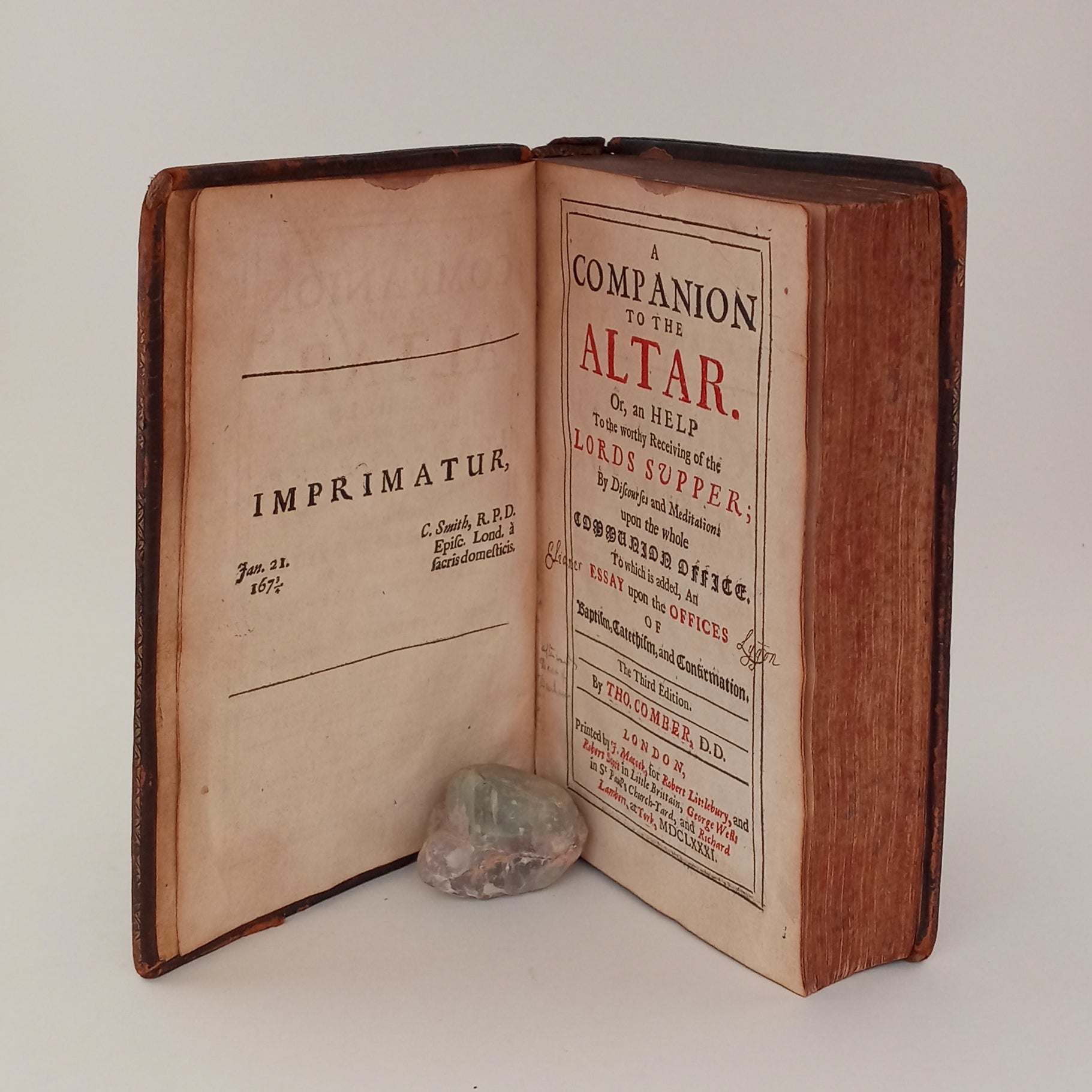 A Companion to the Altar. Or, an Help to the Worthy Receiving of the Lord's Supper; by Discourses and Meditations upon the Whole Communion Office. To which is added, an Essay upon the Offices of Baptism, Catechism, and Confirmation. book cover