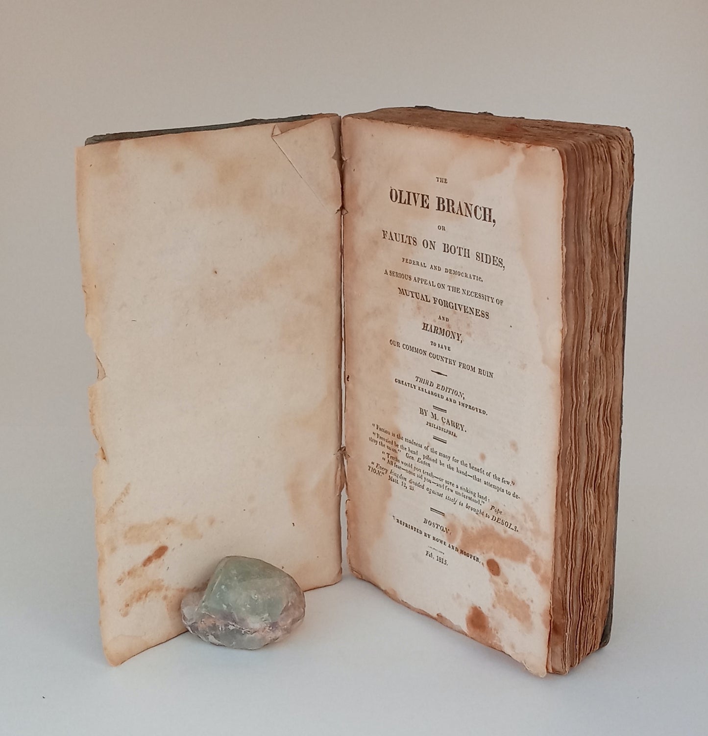The Olive Branch, or Faults on Both Sides, Federal and Democratic. A Serious Appeal on the Necessity of Mutual Forgiveness and Harmony, to Save Our Common Country from Ruin. book cover