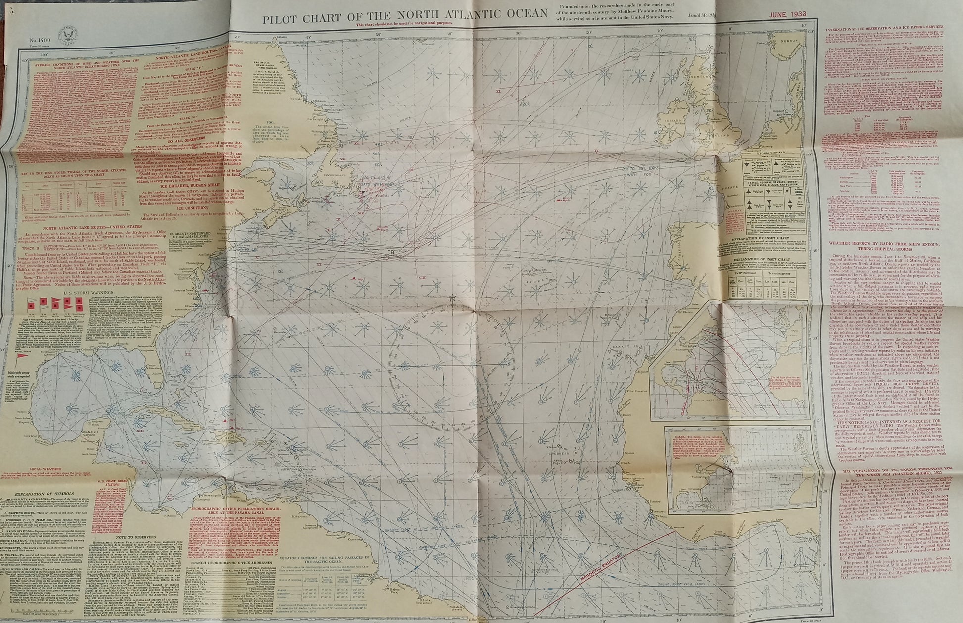 Pilot Chart of the North Atlantic Ocean, June 1933 book cover