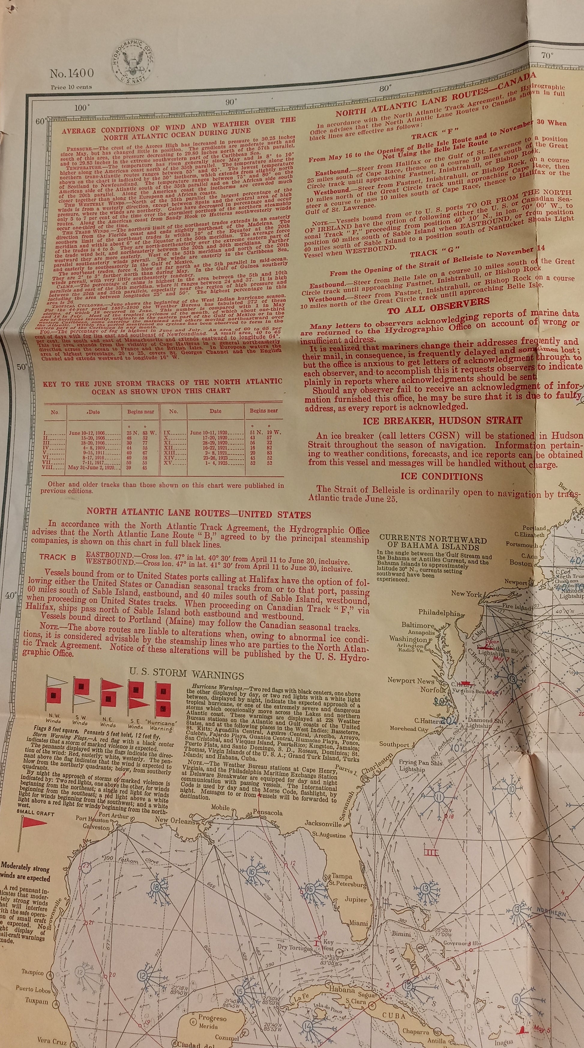 Pilot Chart of the North Atlantic Ocean, June 1933 book cover