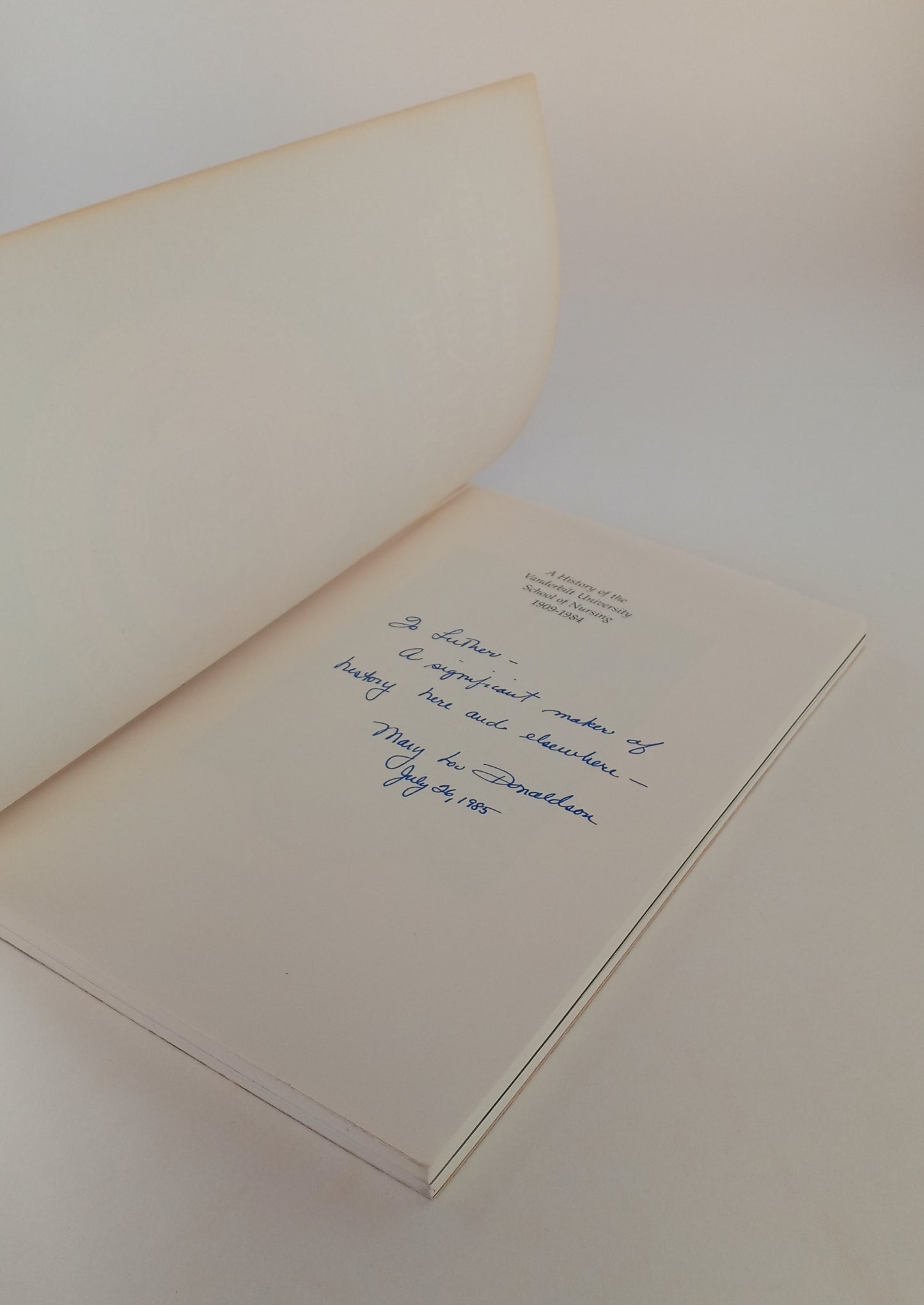 A History of the Vanderbilt School of Nursing, 1909-1984 book cover