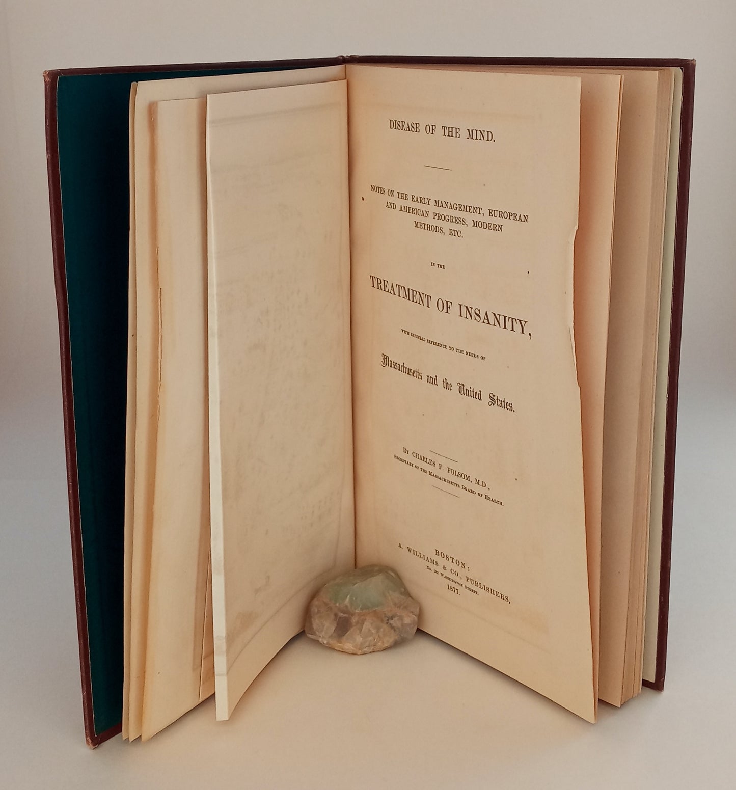 Disease of the Mind. Notes on the Early Management, European and American Progress, Modern Methods, etc., in the Treatment of Insanity, with especial reference to the needs of Massachusetts and the United States. book cover