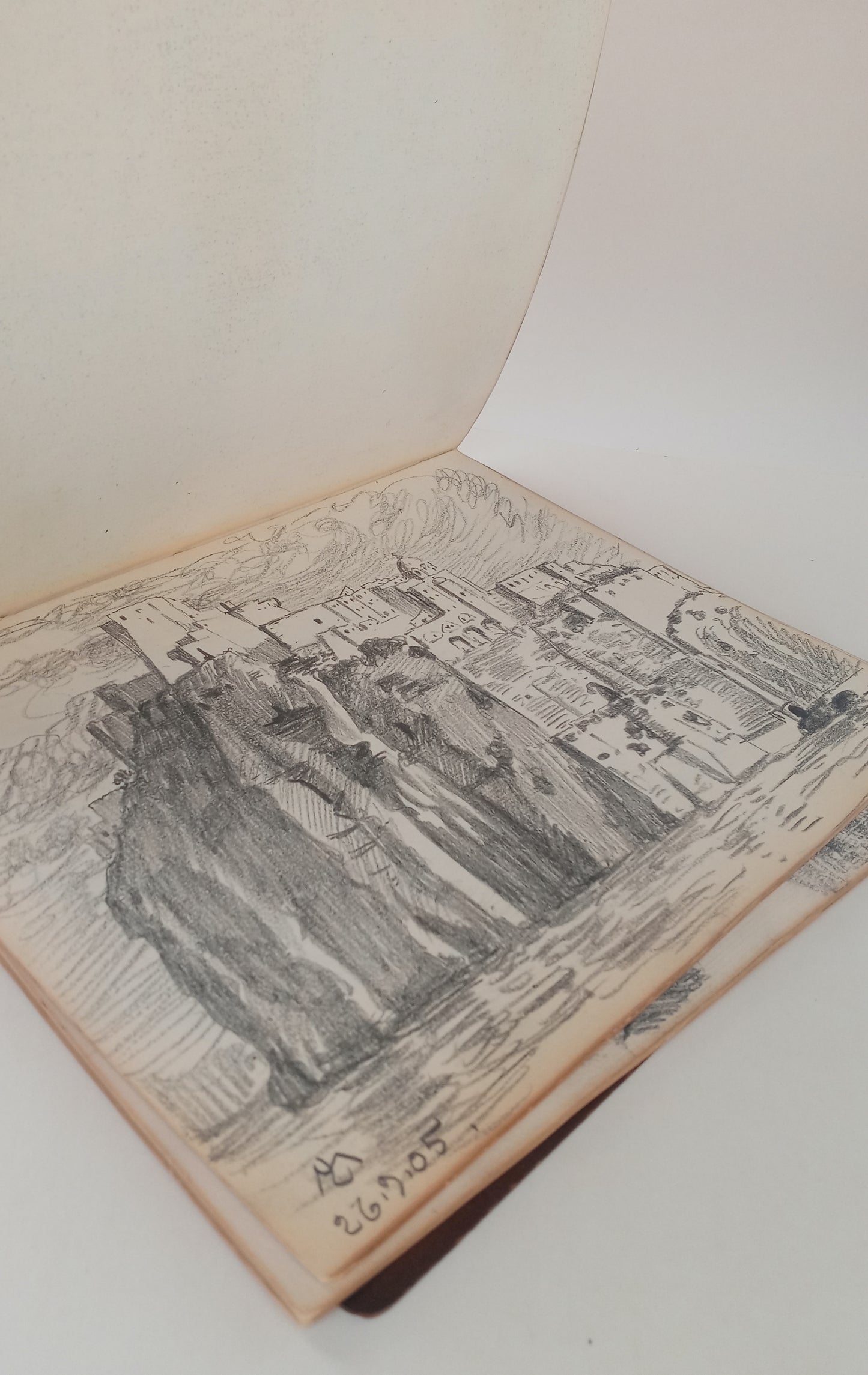 Travel sketchbook of Italy, original drawings in pencil and ink book cover