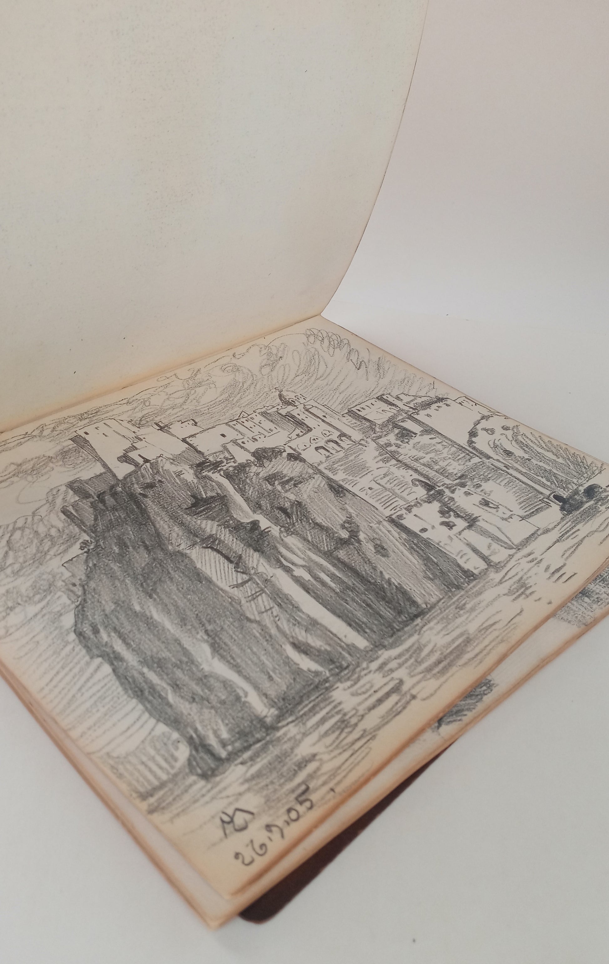 Travel sketchbook of Italy, original drawings in pencil and ink book cover