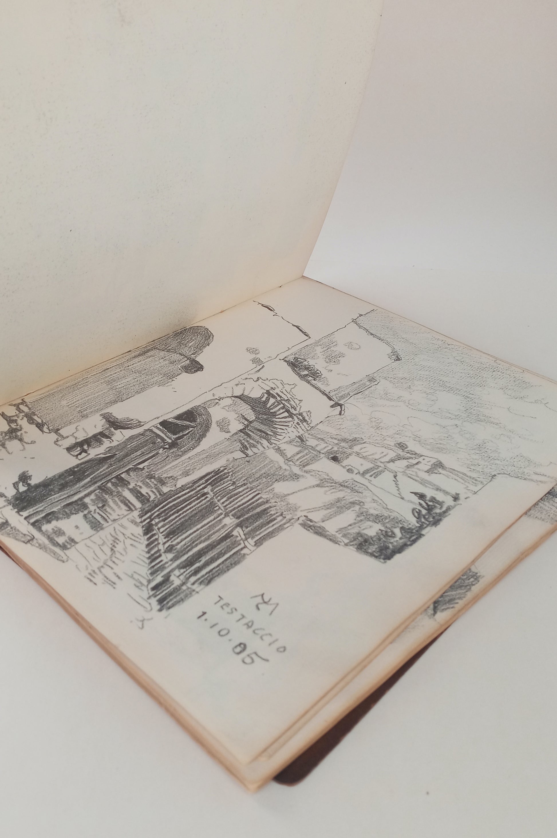 Travel sketchbook of Italy, original drawings in pencil and ink book cover