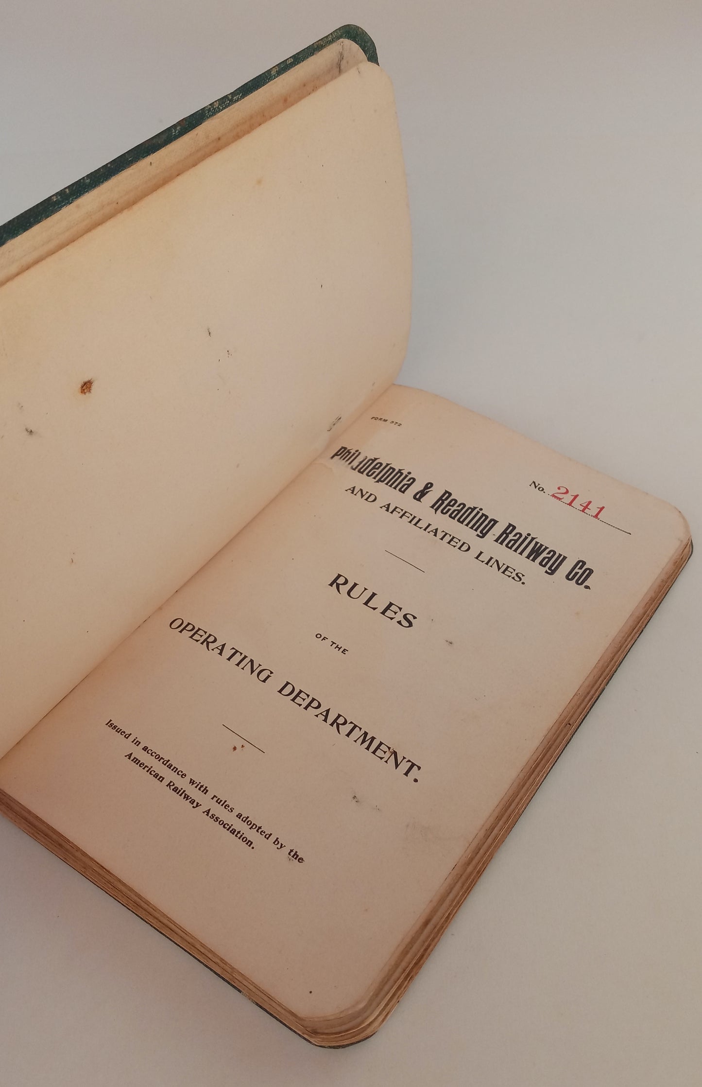 Philadelphia and Reading Railway Co. and Affiliated Lines. Rules of the Operating Department. book cover