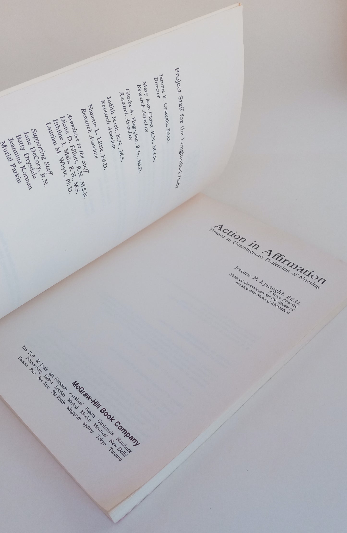 Action in Affirmation: Toward an Unambiguous Profession of Nursing book cover