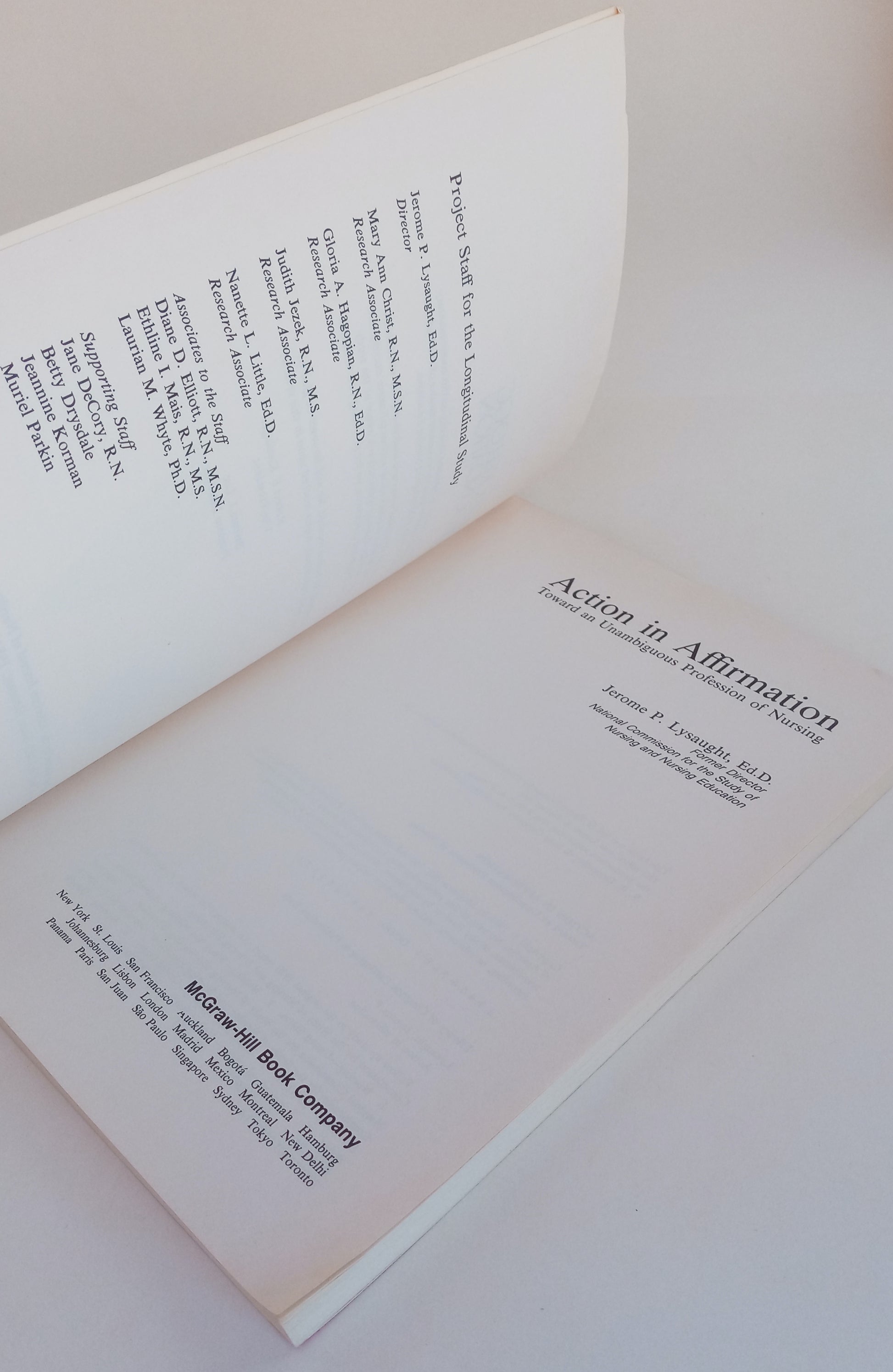 Action in Affirmation: Toward an Unambiguous Profession of Nursing book cover