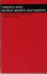 Twenty-Five Human Rights Documents book cover